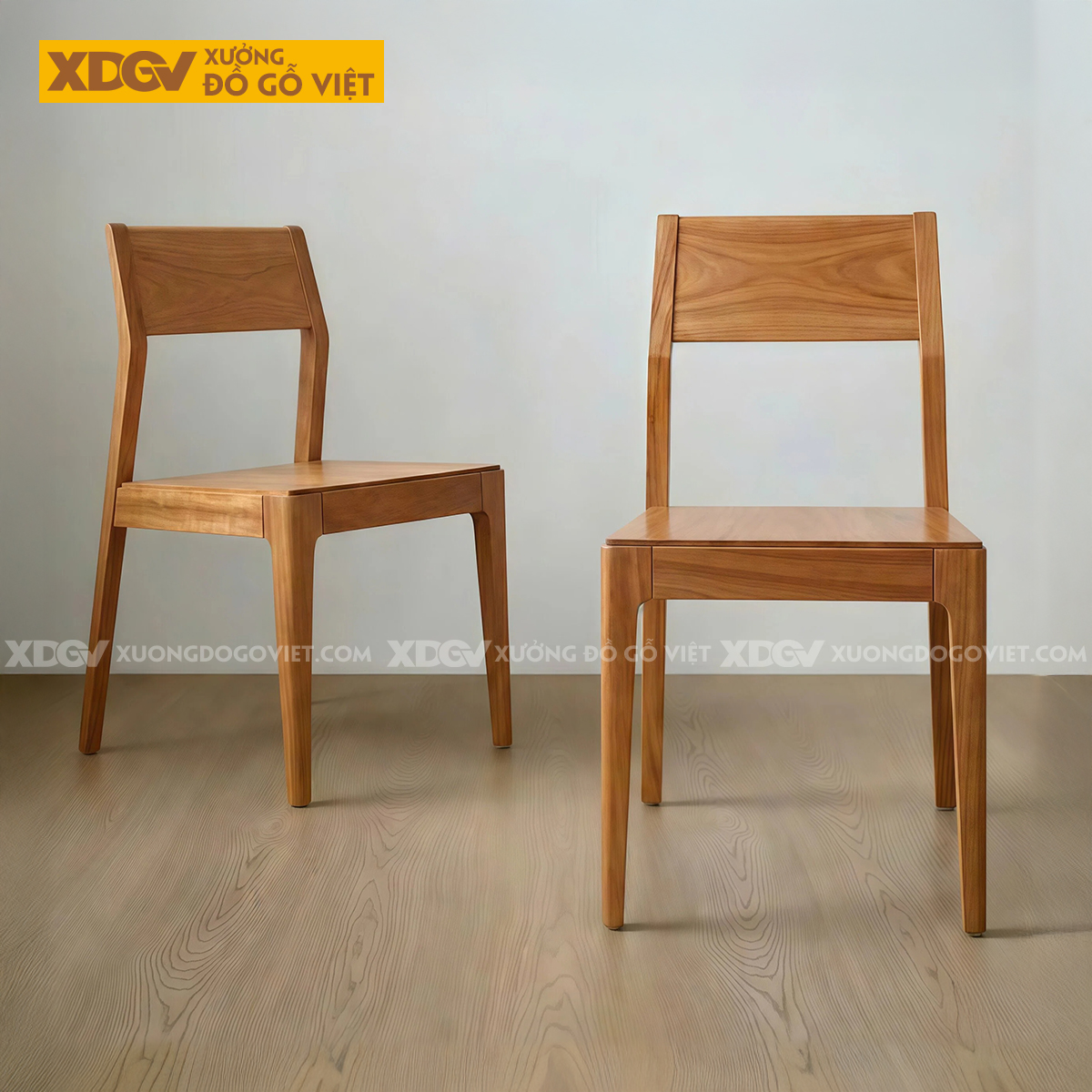 Bàn Ăn 6 Ghế Gỗ Gõ Chân Chữ U Vững Chãi Hiện Đại