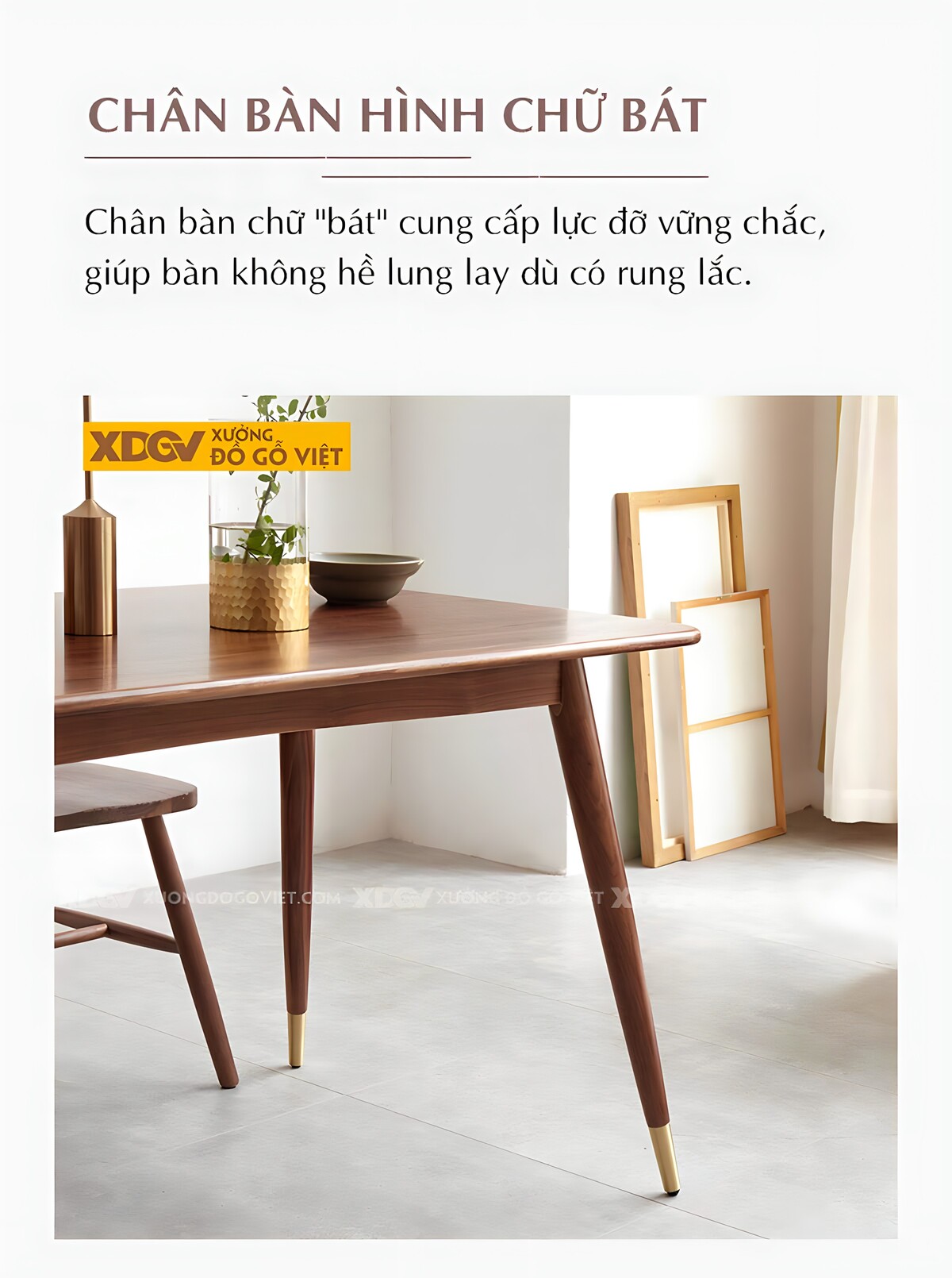 Bàn Ăn Gỗ Óc Chó 4 Ghế Windsor Hiện Đại Chân Bọc Kim Loại