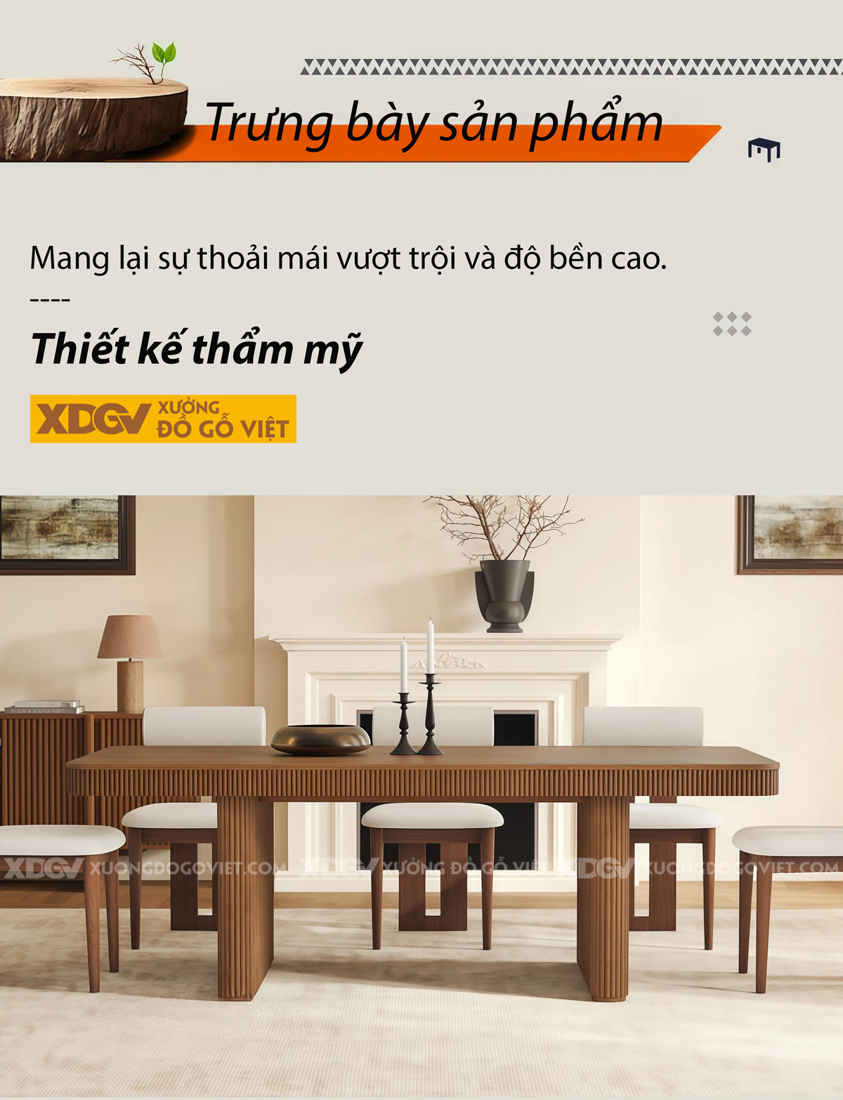 Bàn Ăn Tròn Phòng Bếp Gỗ Sồi Mỹ Chân Trụ Nan Dọc Nghệ Thuật