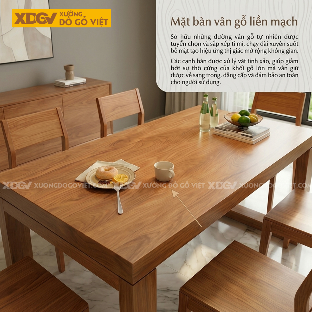 Bàn Ghế Ăn Gỗ Gõ Đỏ Chân Chữ U Vững Chãi Hiện Đại