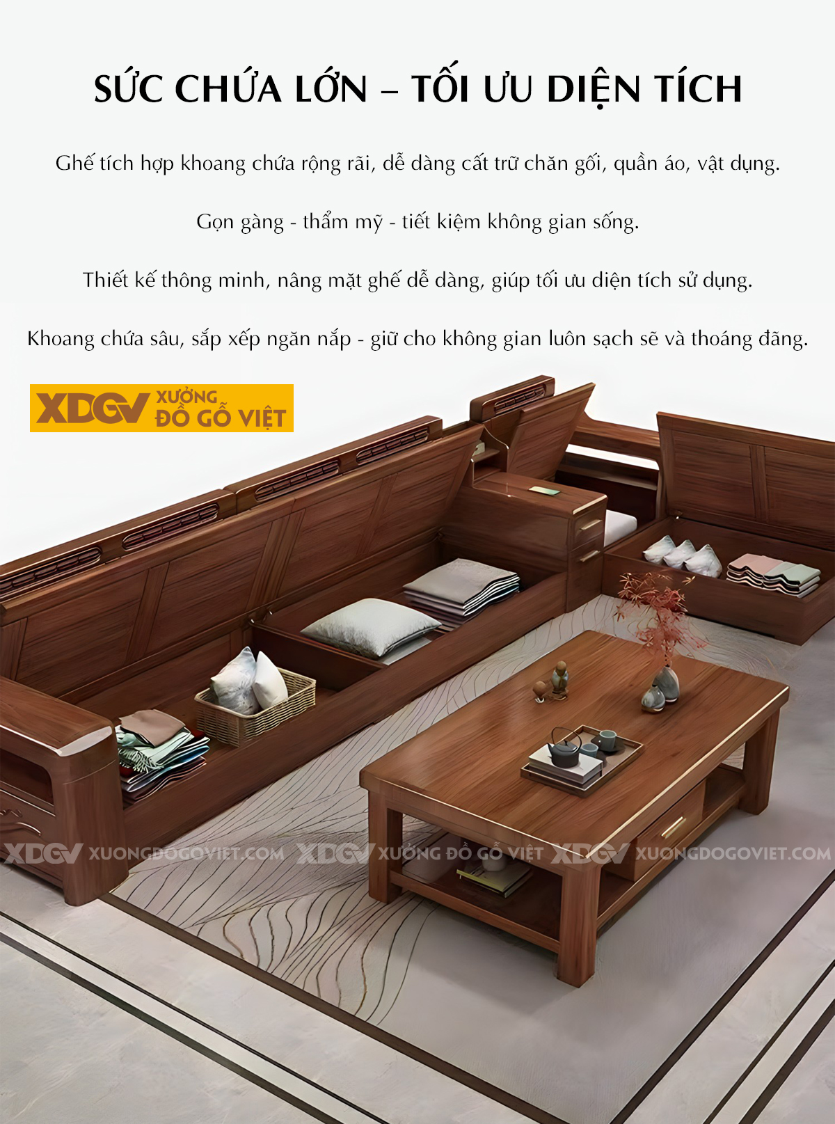 Bàn Ghế Sofa Gia Đình Căm Xe Hiện Đại Góc L Bọc Nệm Cao Cấp