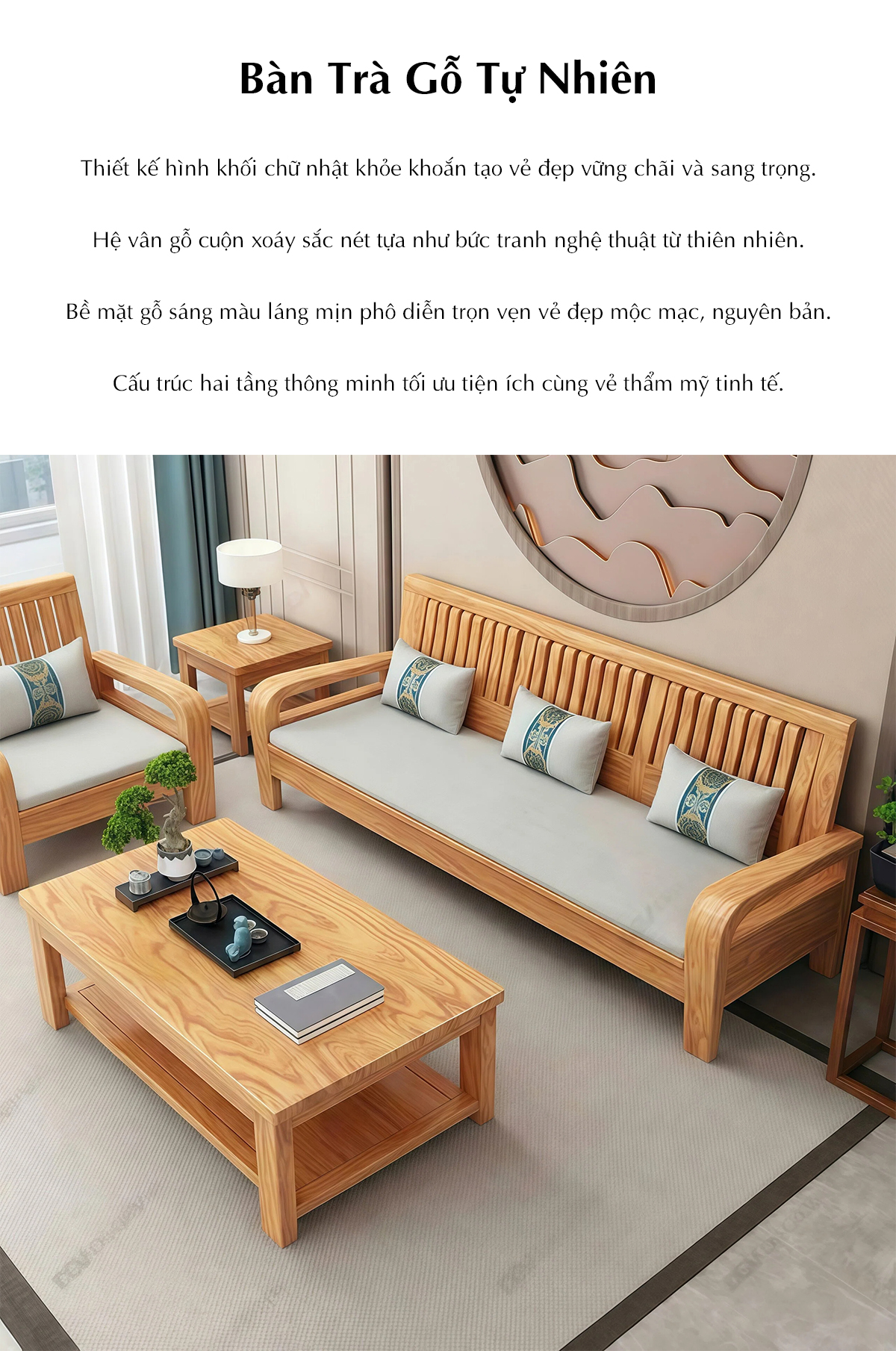 Bàn Ghế Sofa Gỗ Gõ Đỏ Lưng Nan Tay Ghế Bo Cong