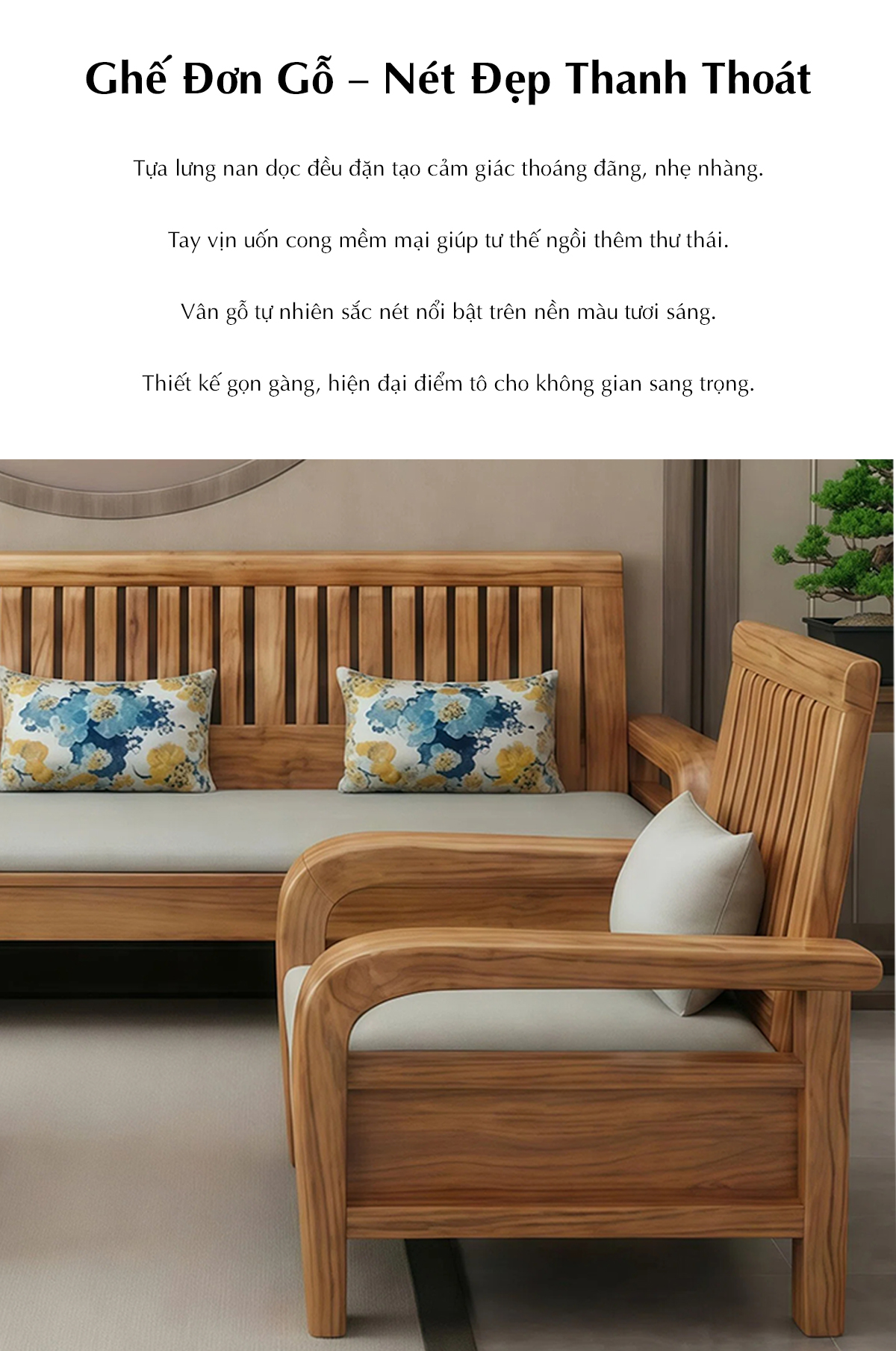 Bàn Ghế Sofa Gỗ Gõ Đỏ Lưng Nan Tay Ghế Bo Cong