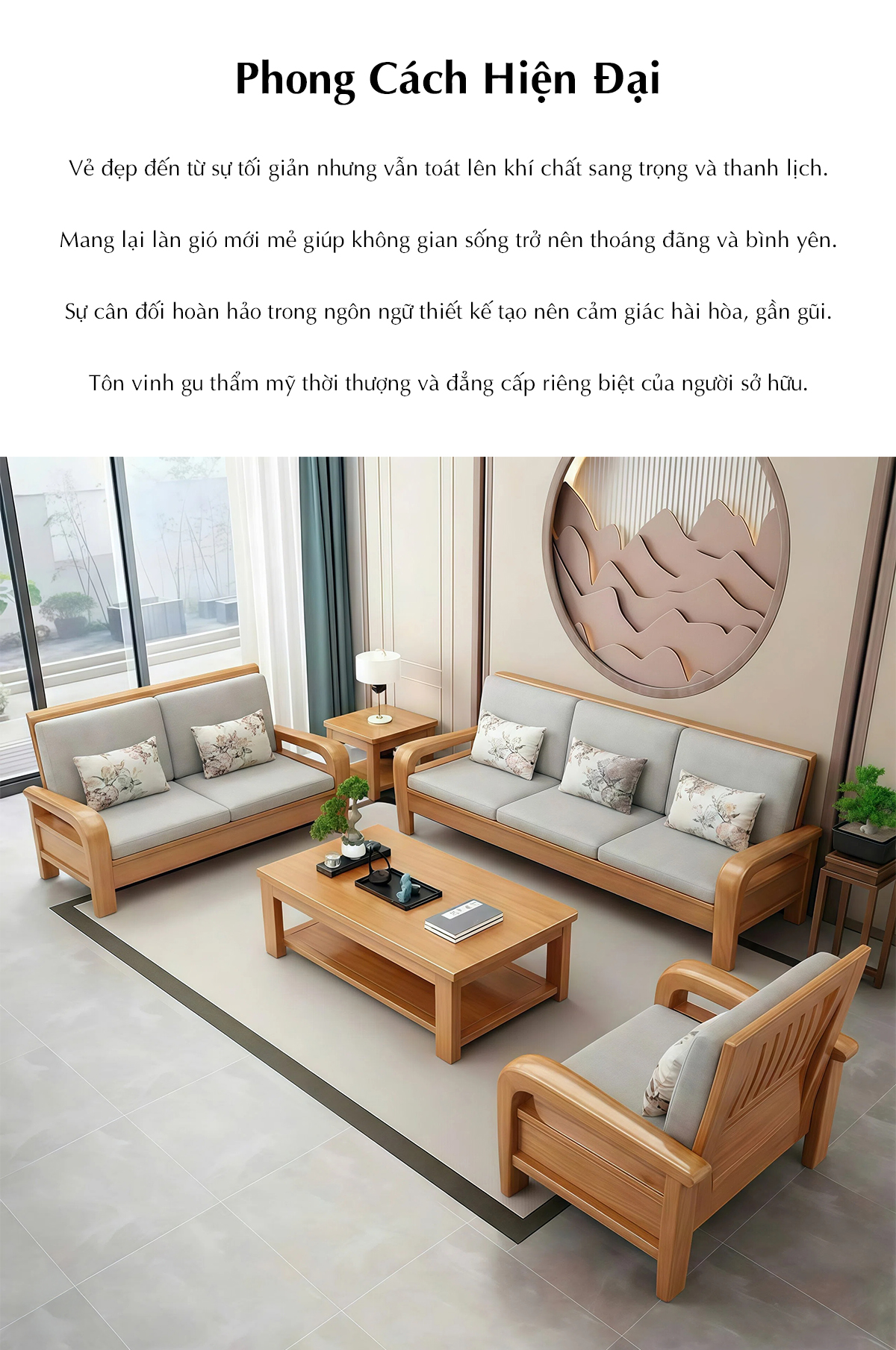 Bàn Ghế Sofa Gỗ Gõ Đỏ Lưng Nan Tay Ghế Bo Cong