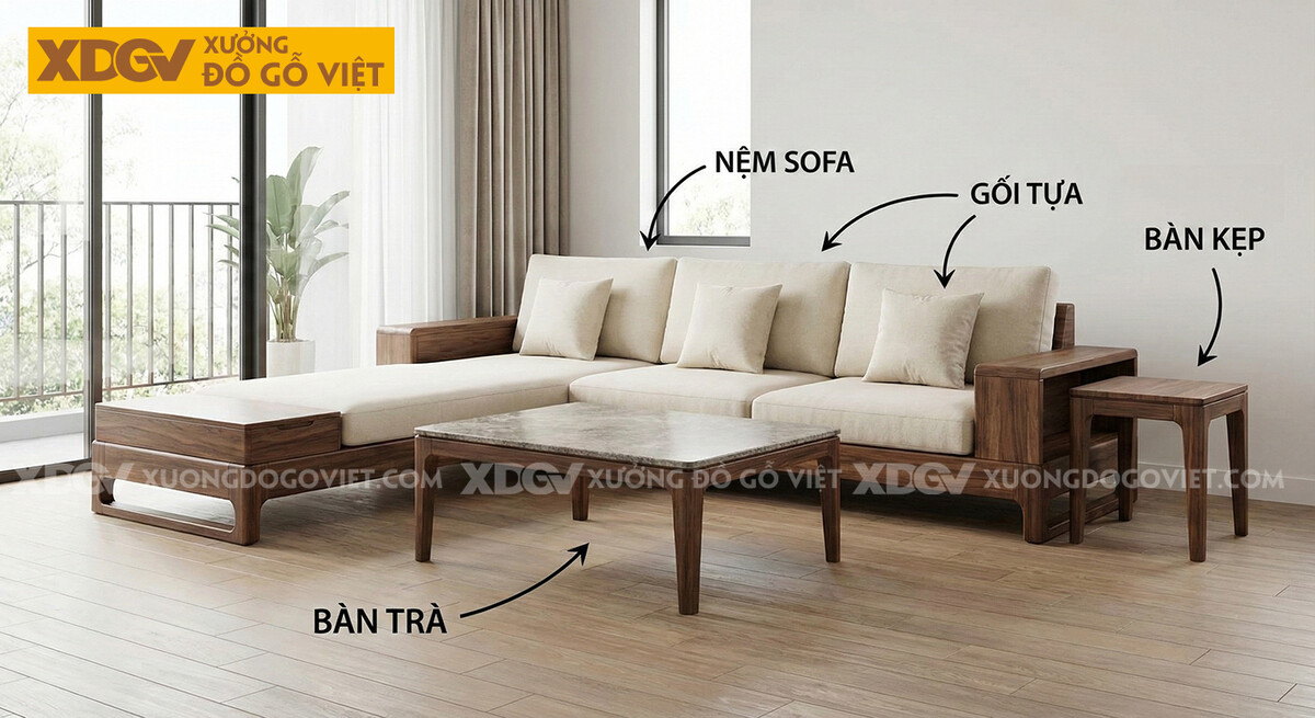 Bàn Ghế Sofa Gỗ Tự Nhiên