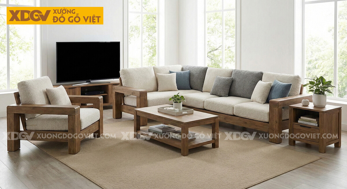 Bàn Ghế Sofa Gỗ Tự Nhiên