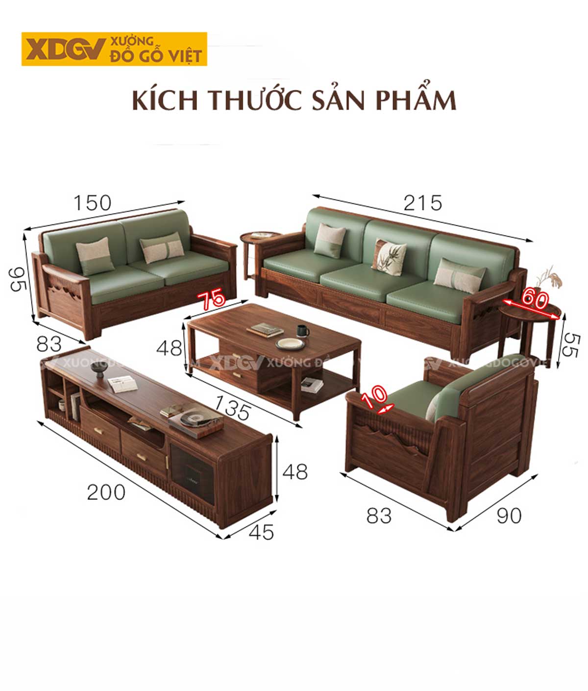 Bàn Ghế Sofa Óc Chó Thịt Bọc Nệm Cánh Chạm Khắc Dáng Núi