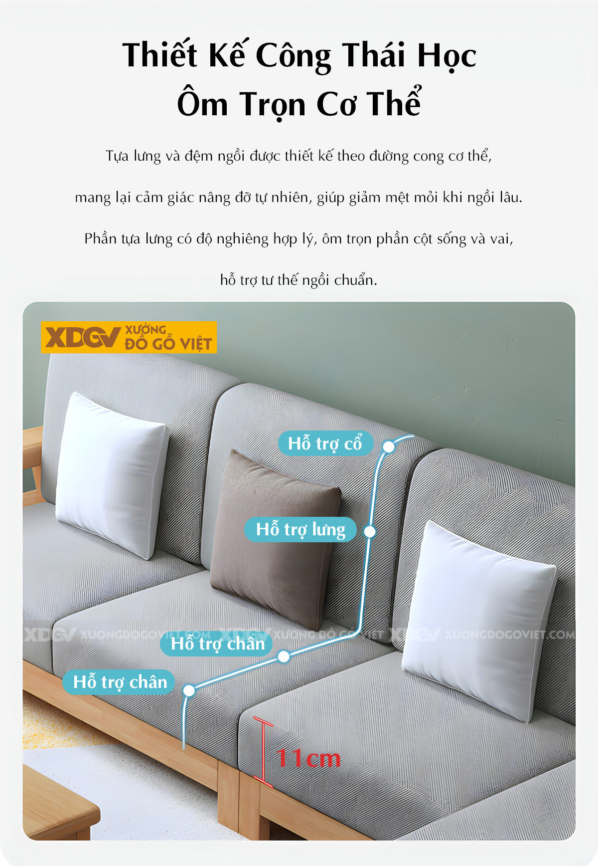 Bàn Ghế Sofa Phòng Khách Gỗ Cao Su Tay Vịn 2 Tầng Đựng Đồ