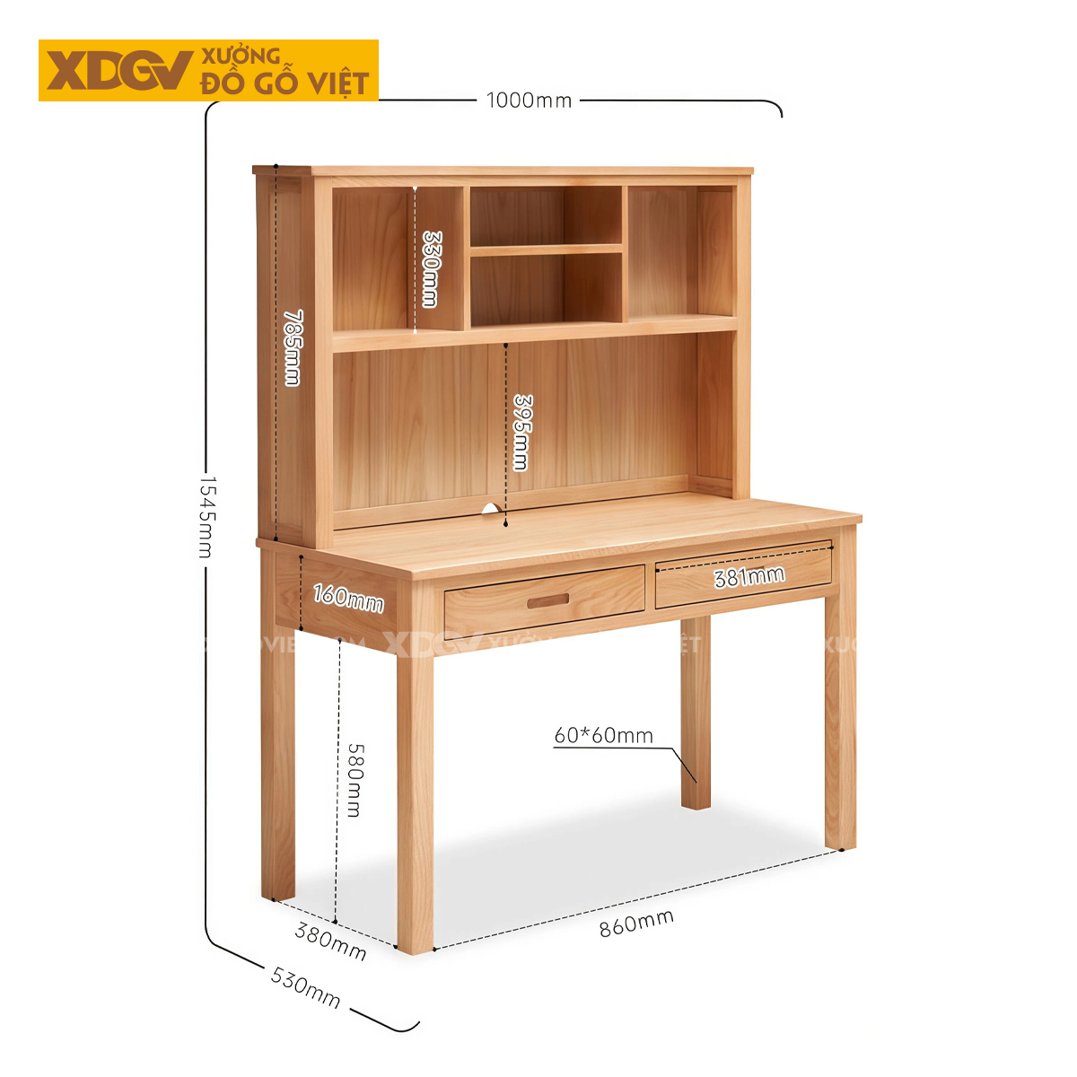 Bàn Học Và Làm Việc Gỗ Sồi Mỹ Phong Cách Bắc Âu Tối Giản