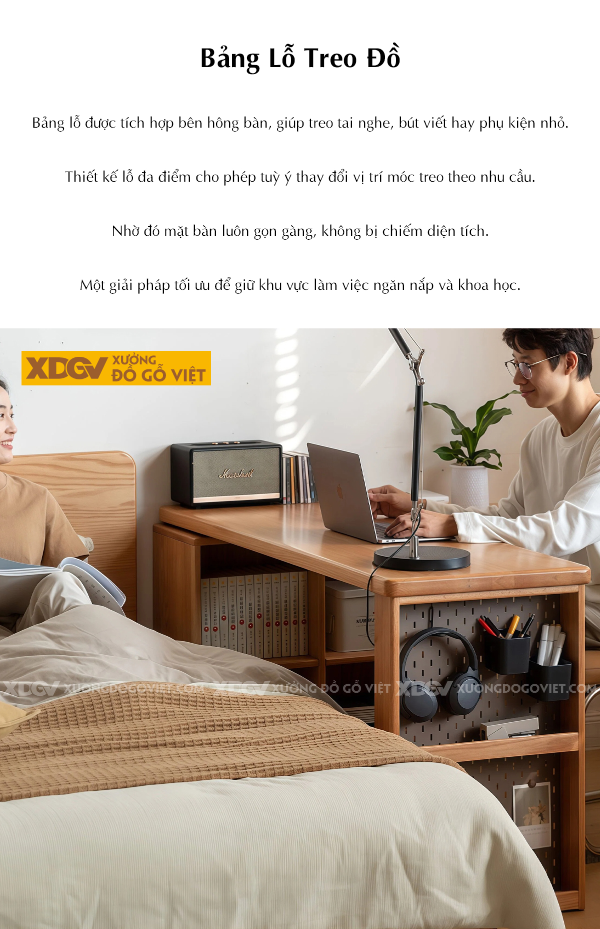 Bàn Làm Việc Góc L Gỗ Sồi Mỹ Kéo Xoay Linh Hoạt