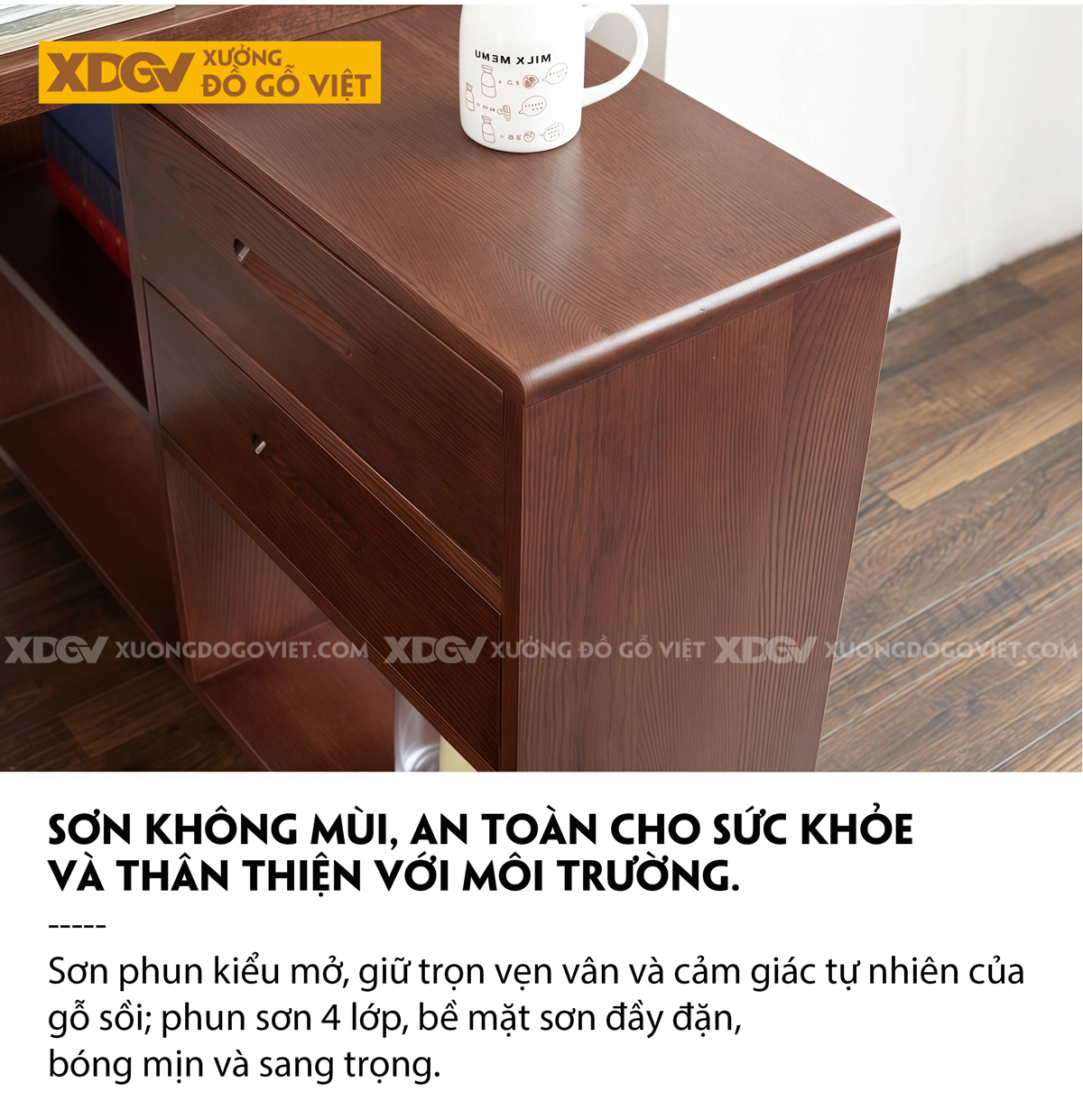 Bàn Làm Việc Kết Hợp Tủ Sách Góc L Tiết Kiệm Không Gian