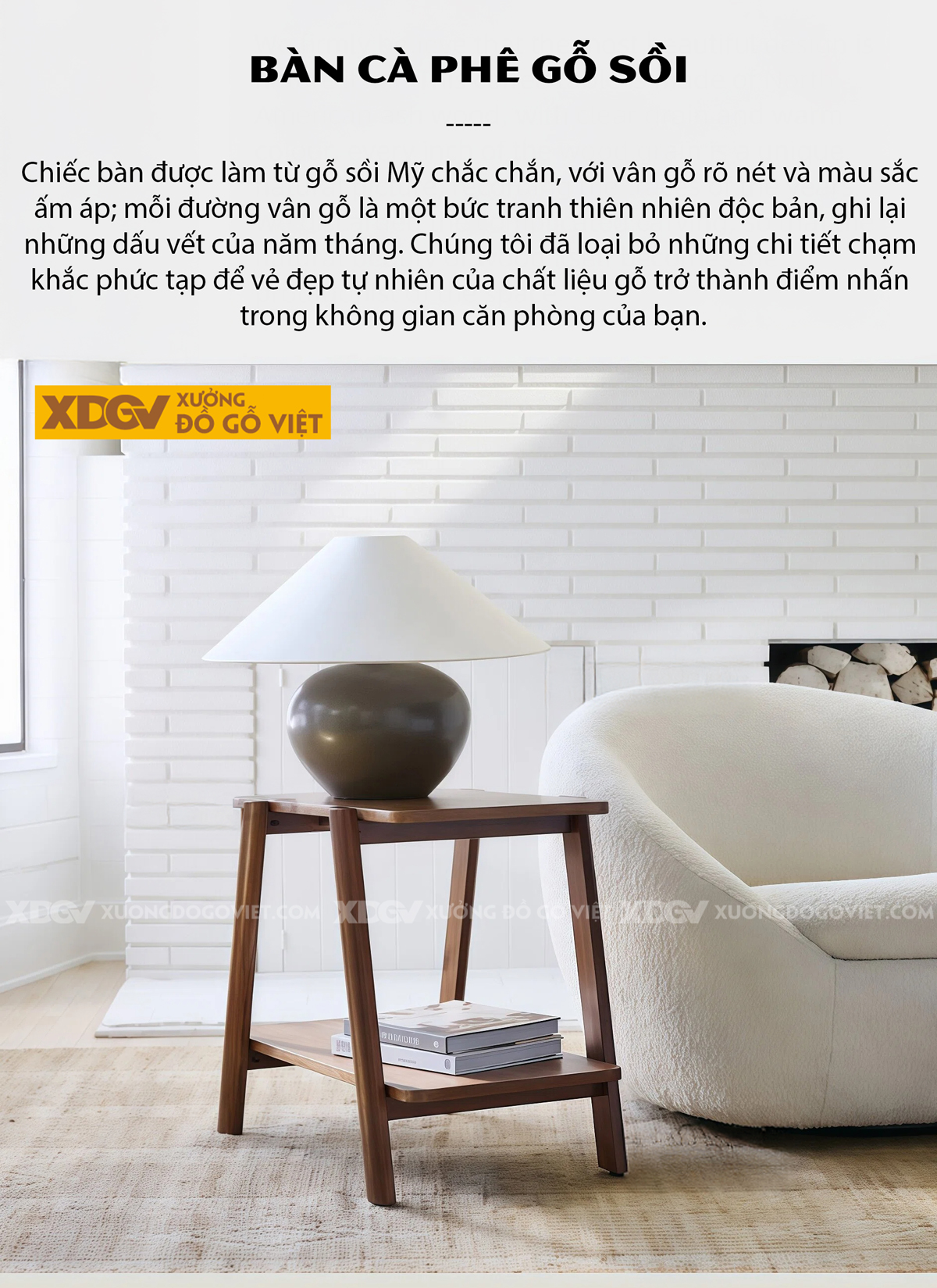 Bàn Trà Sofa Phòng Khách Hiện Đại Gỗ Sồi Thiết Kế Đa Tầng