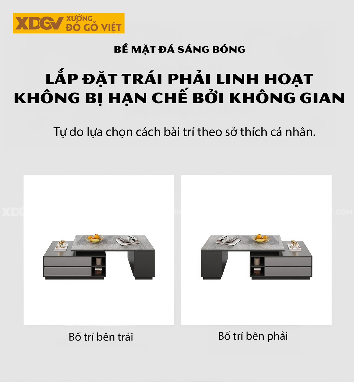 Bàn Trà Sofa Phòng Khách Hiện Đại Gỗ Sồi Thiết Kế Đa Tầng