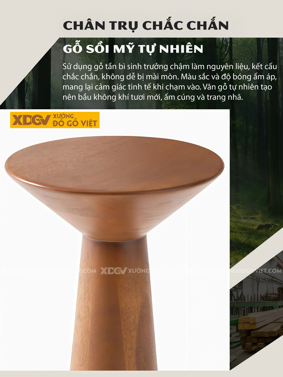 Bàn Trà Sofa Phòng Khách Kiểu Dáng Hình Nón Chân Côn Độc Đáo