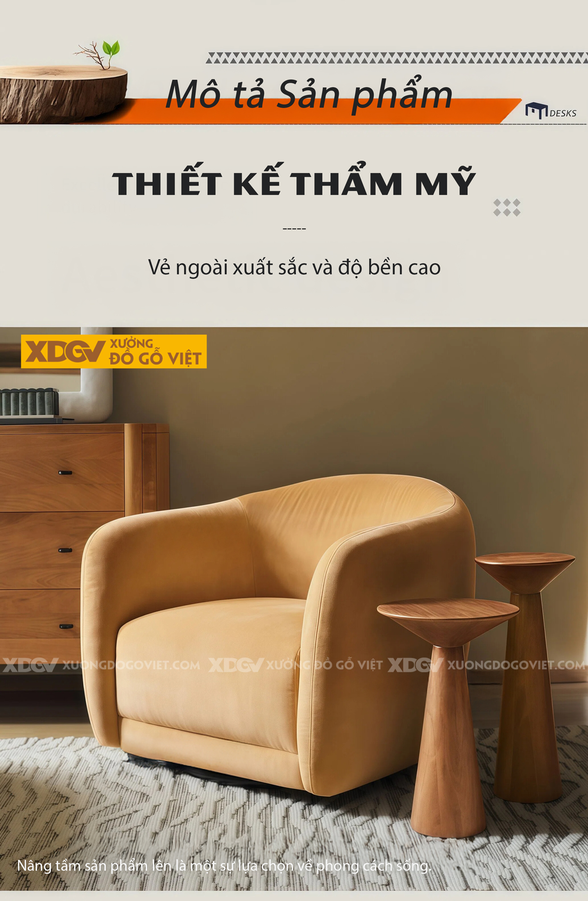 Bàn Trà Sofa Phòng Khách Kiểu Dáng Hình Nón Chân Côn Độc Đáo