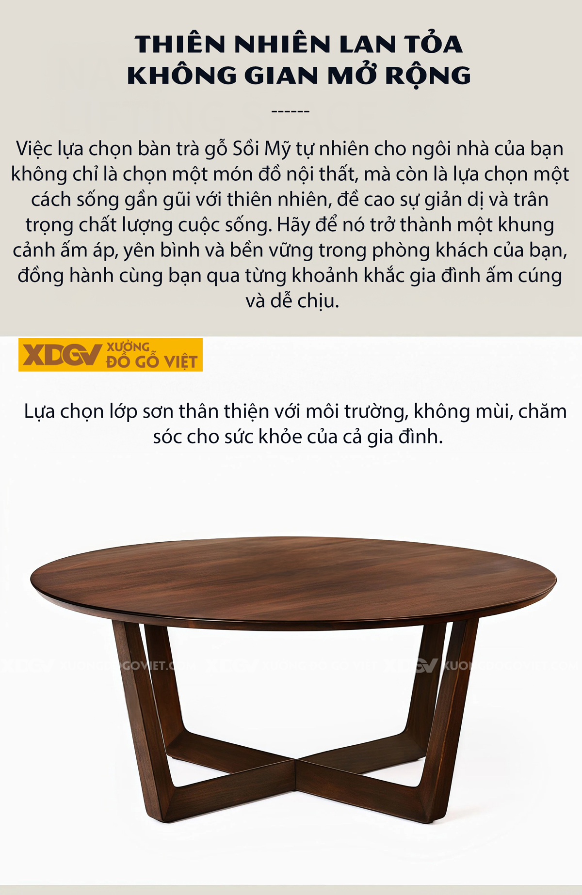 Bàn Tròn Sofa Phòng Khách Hiện Đại Gỗ Sồi Thiết Kế 2 Tầng