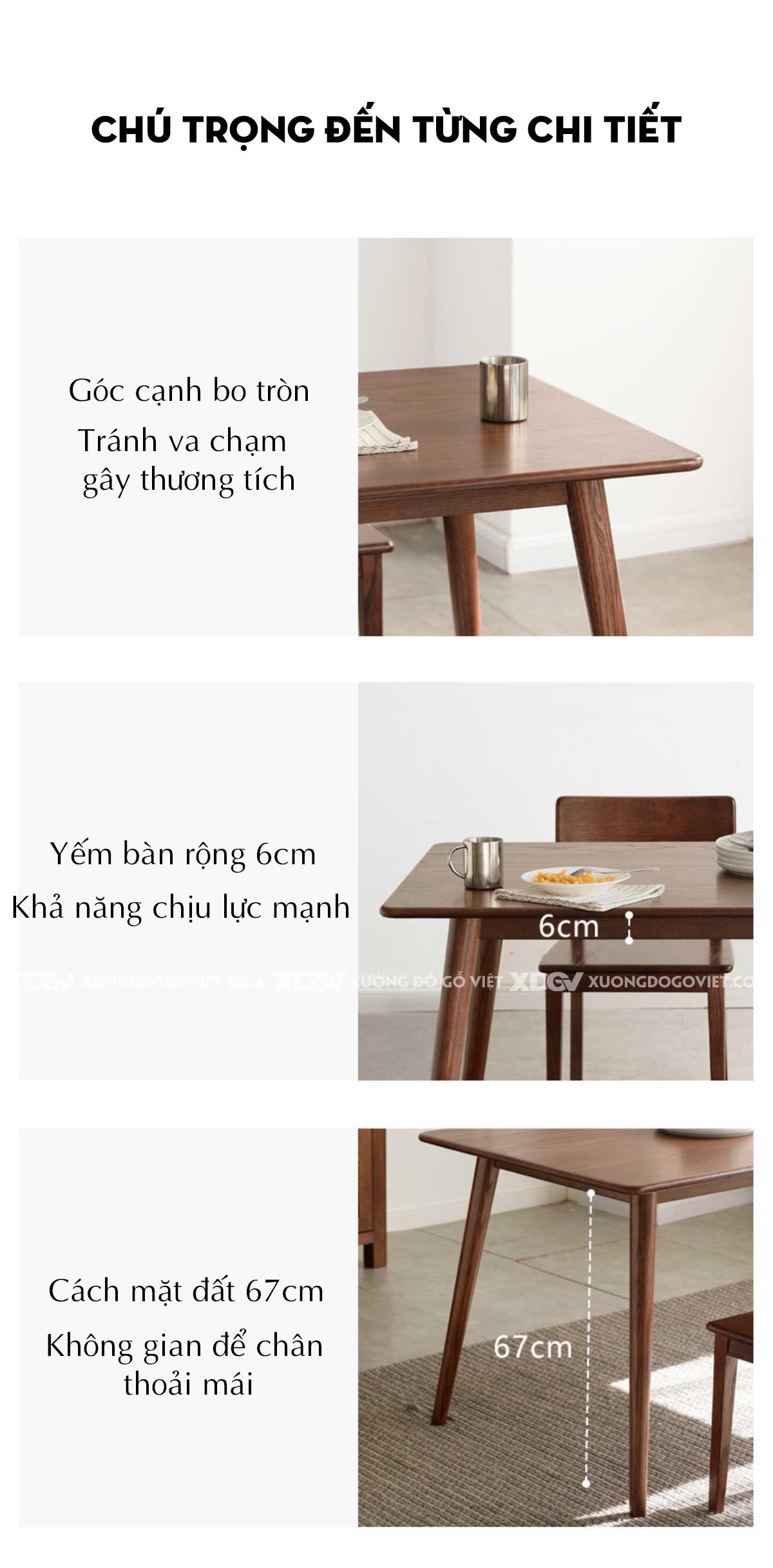 Bộ Bàn 4 Ghế Ăn Gỗ Sồi Japandi Tối Giản Chân Côn Thanh Lịch