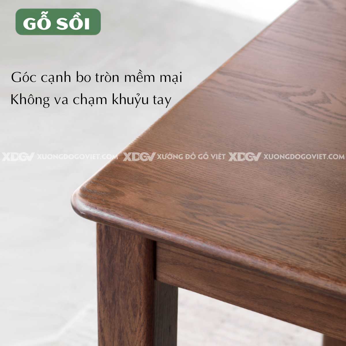 Bộ Bàn Ăn 4 Ghế Gỗ Sồi Japandi Tối Giản Chân Trụ Vuông