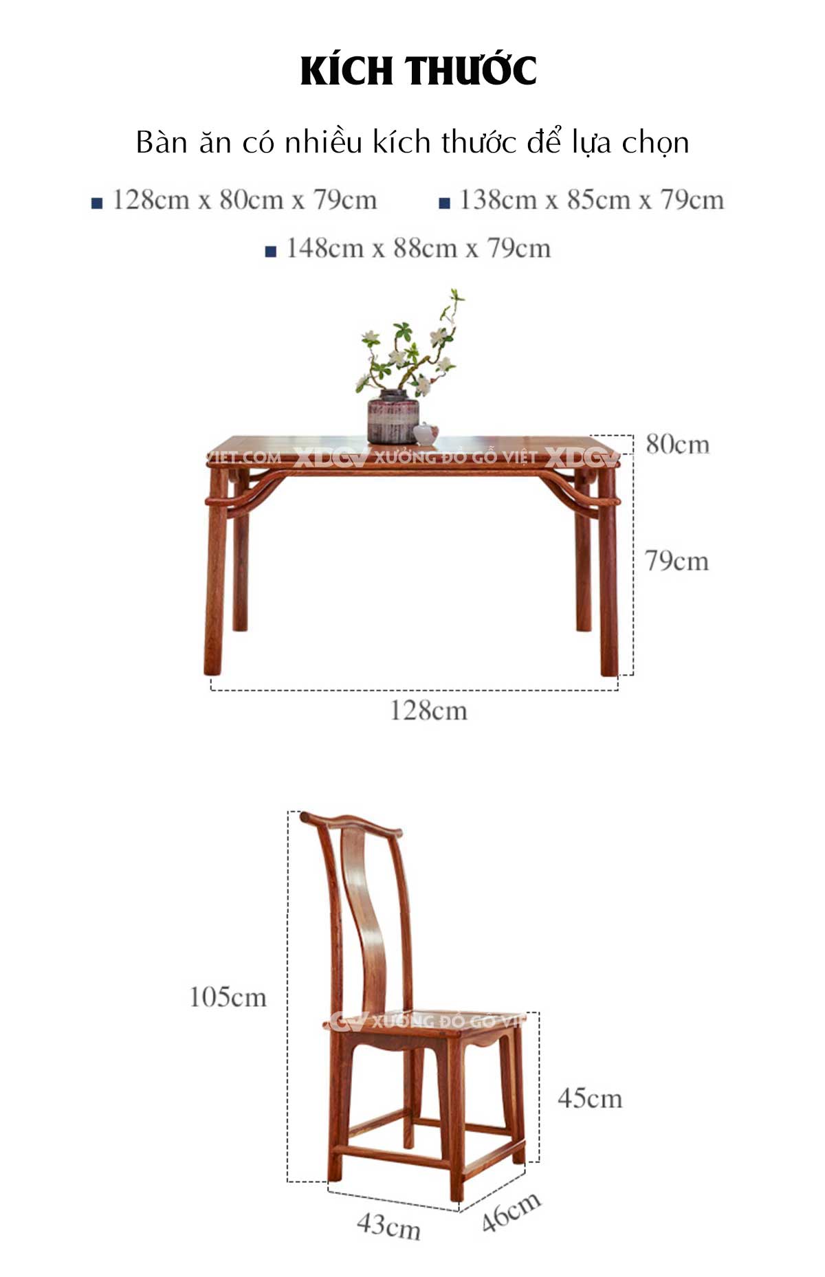 Bộ Bàn Ăn 6 Ghế Gỗ Gõ Đỏ Á Đông Hệ Quây Chân Bàn Thắt Eo