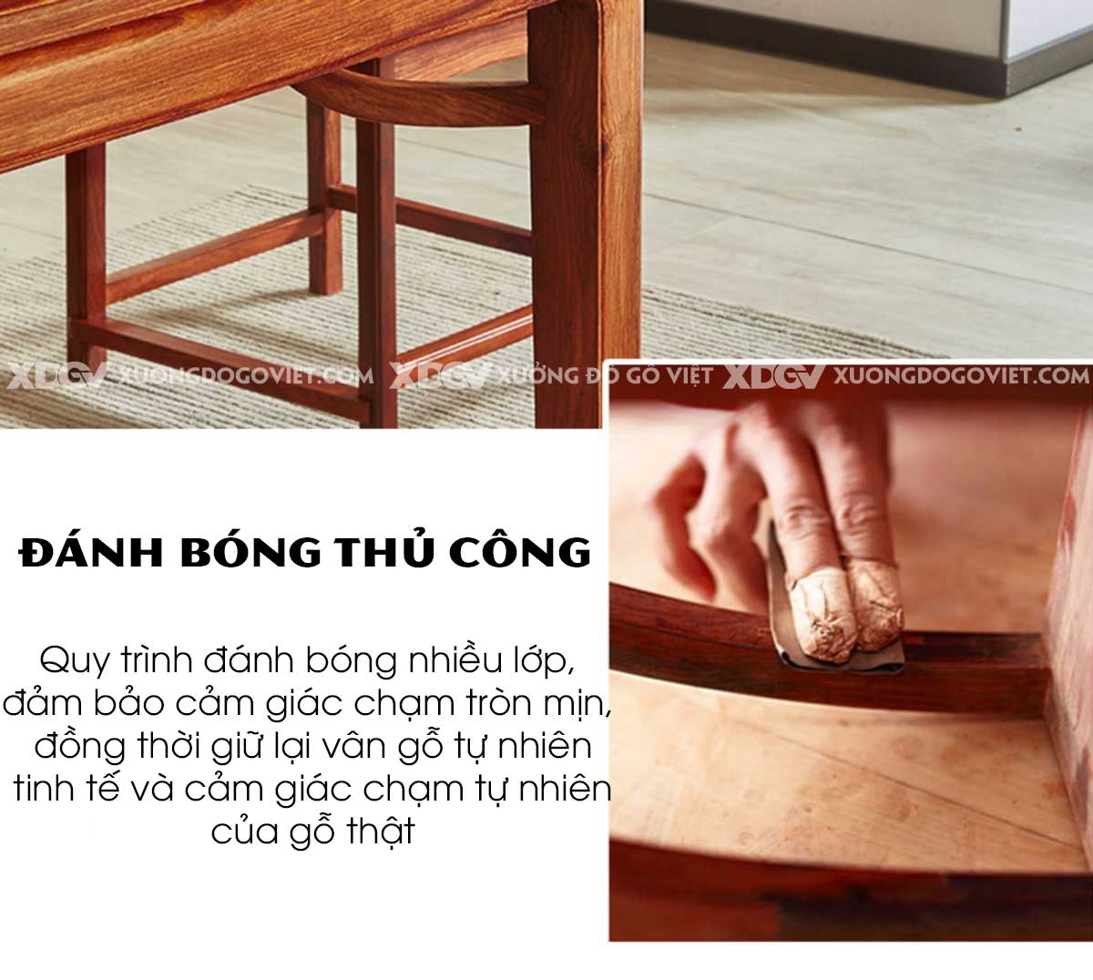 Bộ Bàn Ăn 6 Ghế Gỗ Gõ Đỏ Á Đông Tối Giản Chân Móng Ngựa