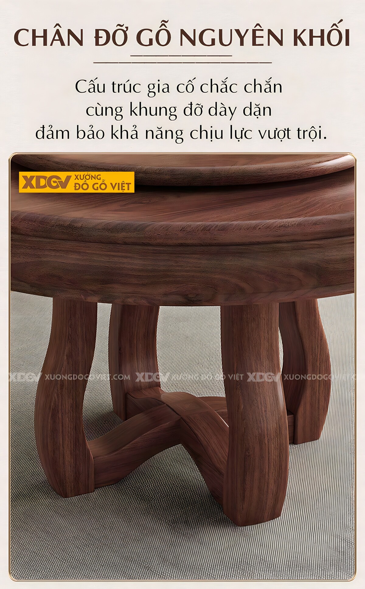 Bộ Bàn Ăn 6 Ghế Gỗ Óc Chó Tân Cổ Điển Chân Trụ Có Mâm Xoay