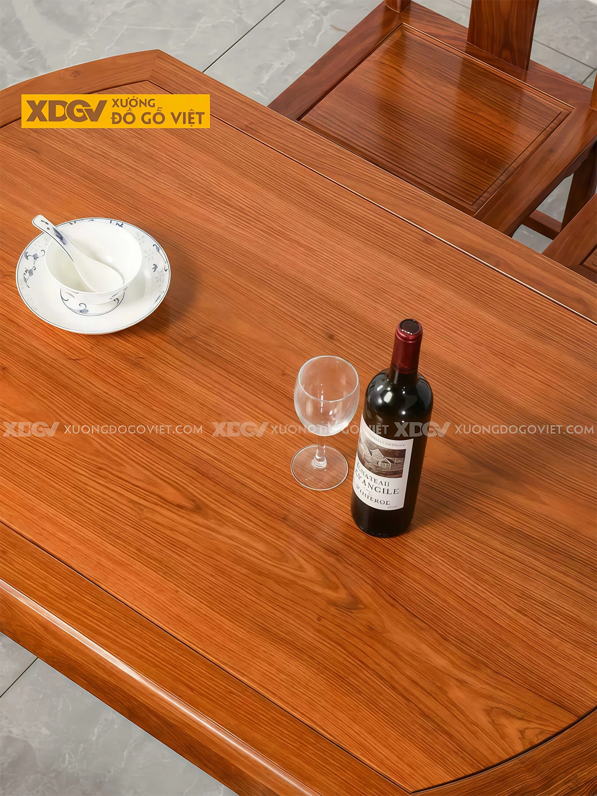 Bộ Bàn Ăn Gỗ Gõ Đỏ 6 Ghế Bàn Tròn Đa Năng Tích Hợp Mâm Xoay