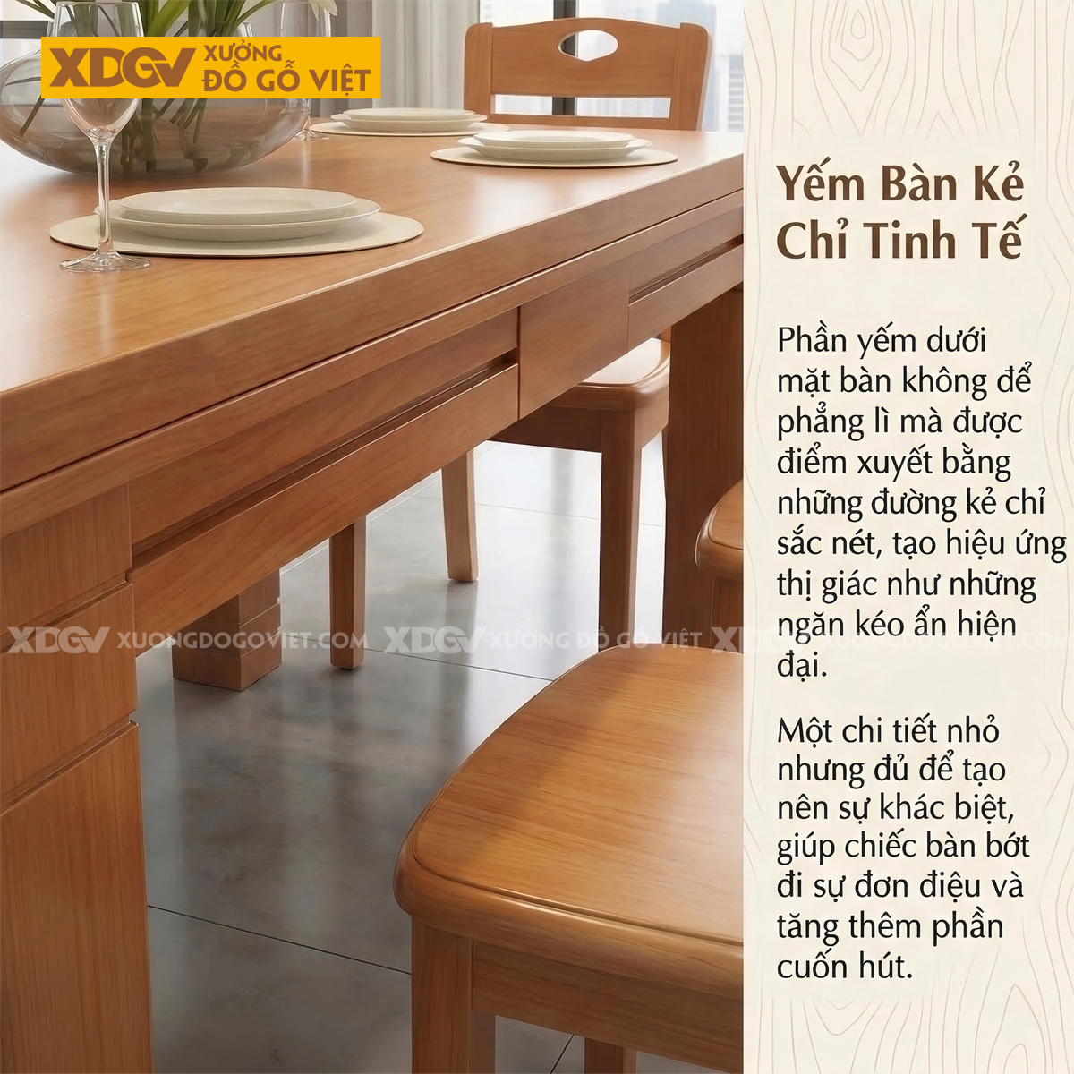 Bộ Bàn Ăn Gỗ Gõ Đỏ 6 Ghế Thiết Kế Chân Trụ To Vững Chắc