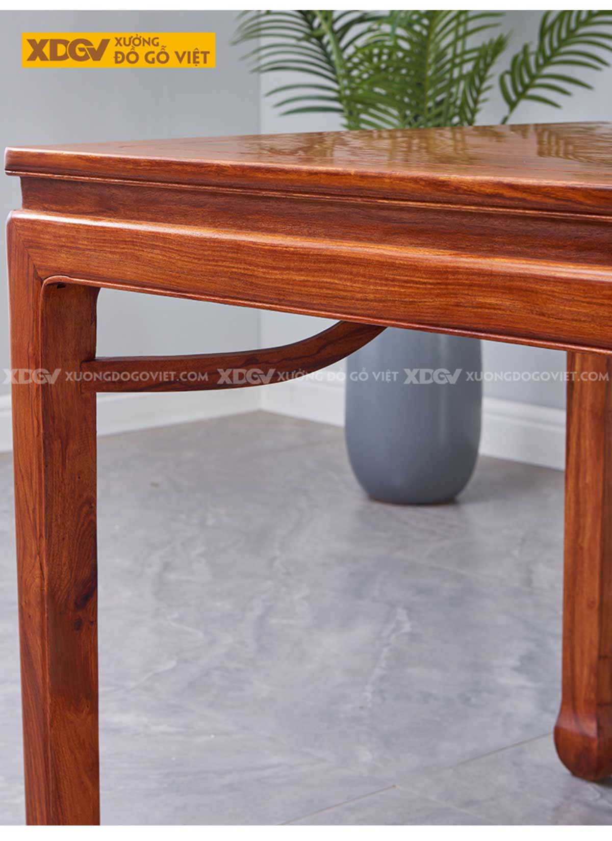 Bộ Bàn Ăn Gỗ Gõ Đỏ Á Đông 6 Ghế Kiểu Dáng Mũ Quan Cao Cấp