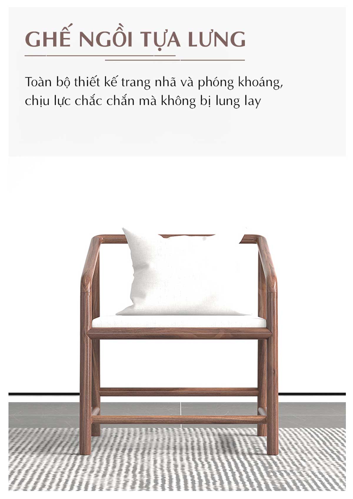 Bộ Bàn Ăn Gỗ Óc Chó 6 Ghế Tân Cổ Điển Á Đông Chân Khung Vòm