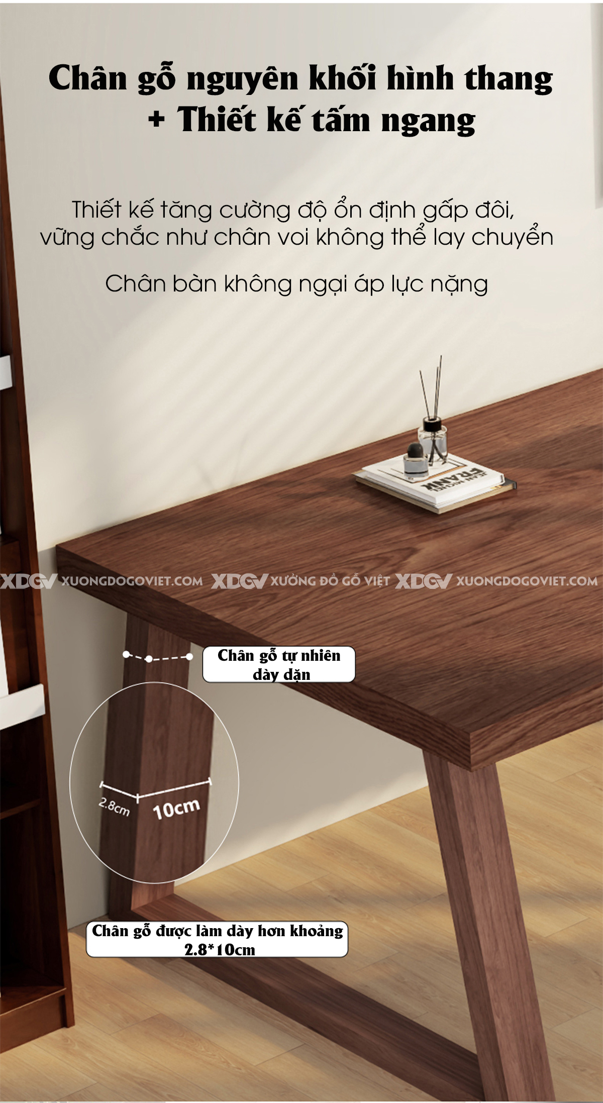 Bộ Bàn Ăn Gỗ Sồi Nguyên Tấm Chân Thang Ghế Đôn Bọc Vải