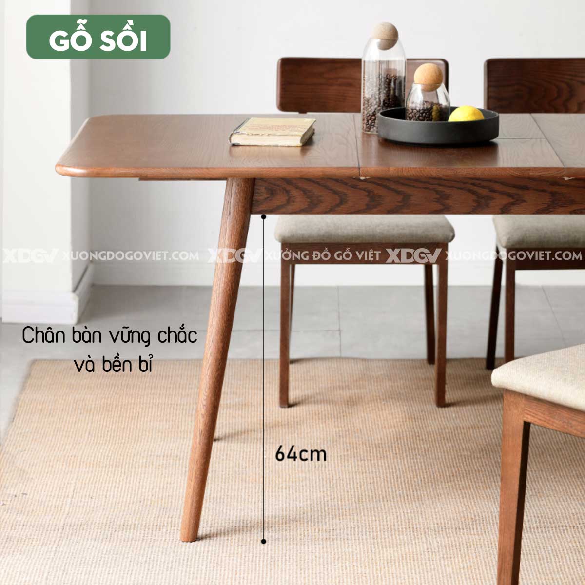 Bộ Bàn Ăn Thông Minh Gỗ Sồi Butterfly Biến Hình Mở Rộng