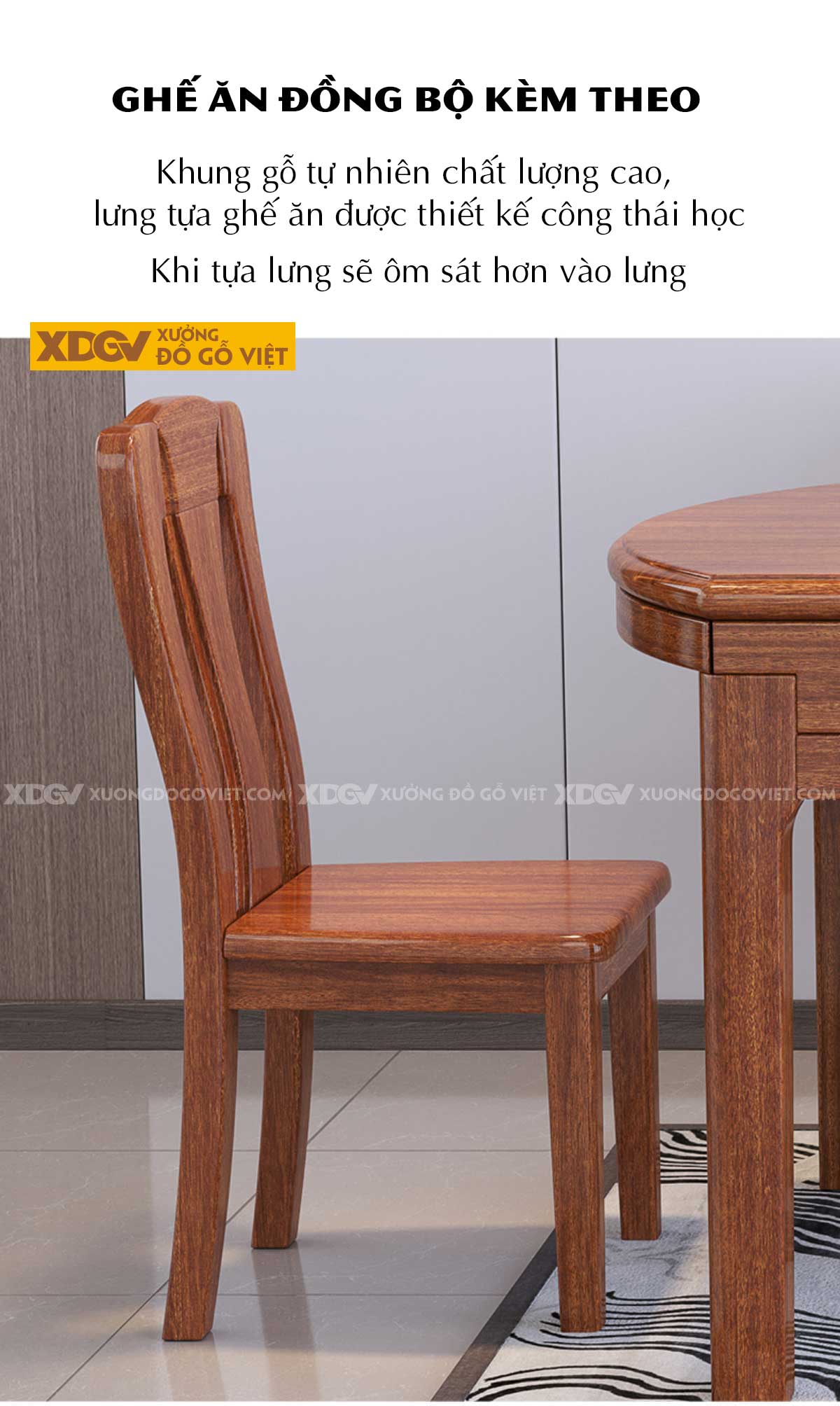 Bộ Bàn Ăn Tròn Gỗ Gõ Đỏ Thông Minh Gập Chữ Nhật Linh Hoạt
