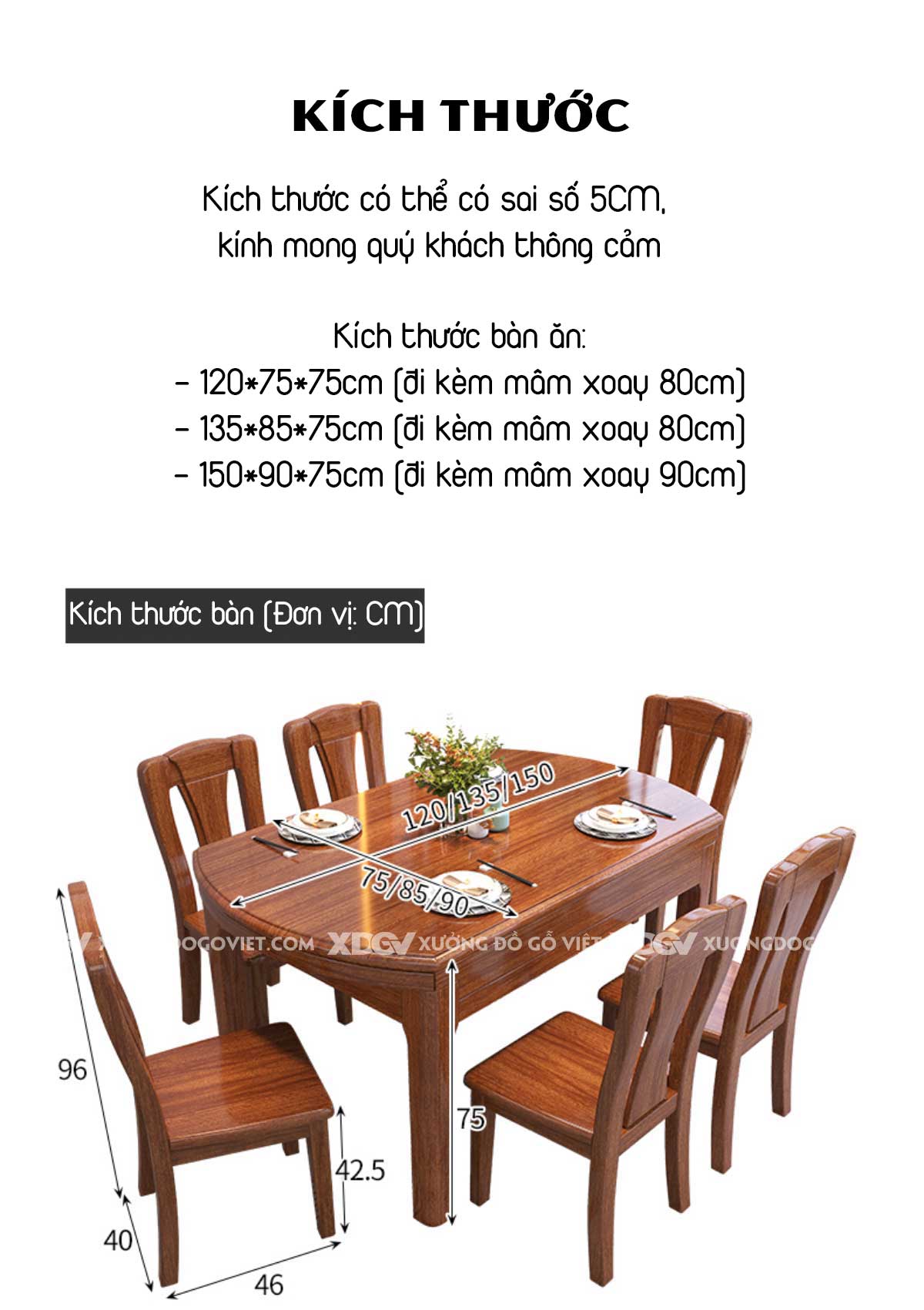 Bộ Bàn Ăn Tròn Gỗ Gõ Đỏ Thông Minh Gập Chữ Nhật Linh Hoạt
