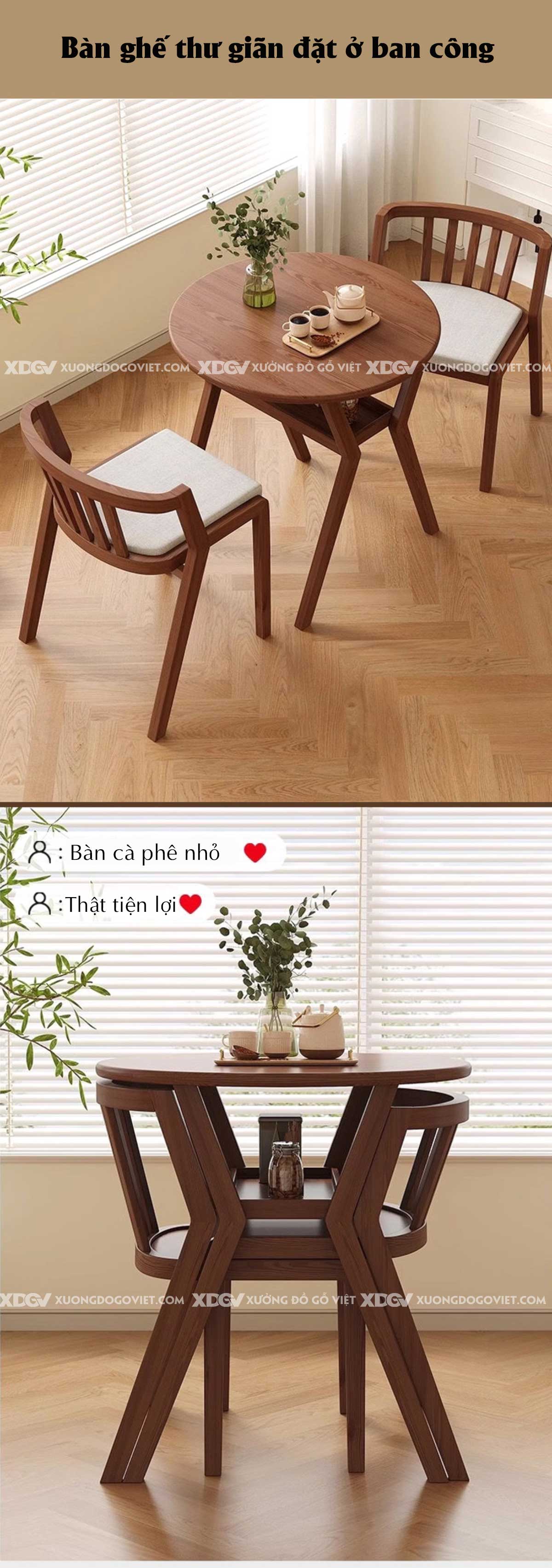 Bộ Bàn Ăn Tròn Gỗ Sồi Hiện Đại Thư Giãn Chân X Ghế Bọc Vải