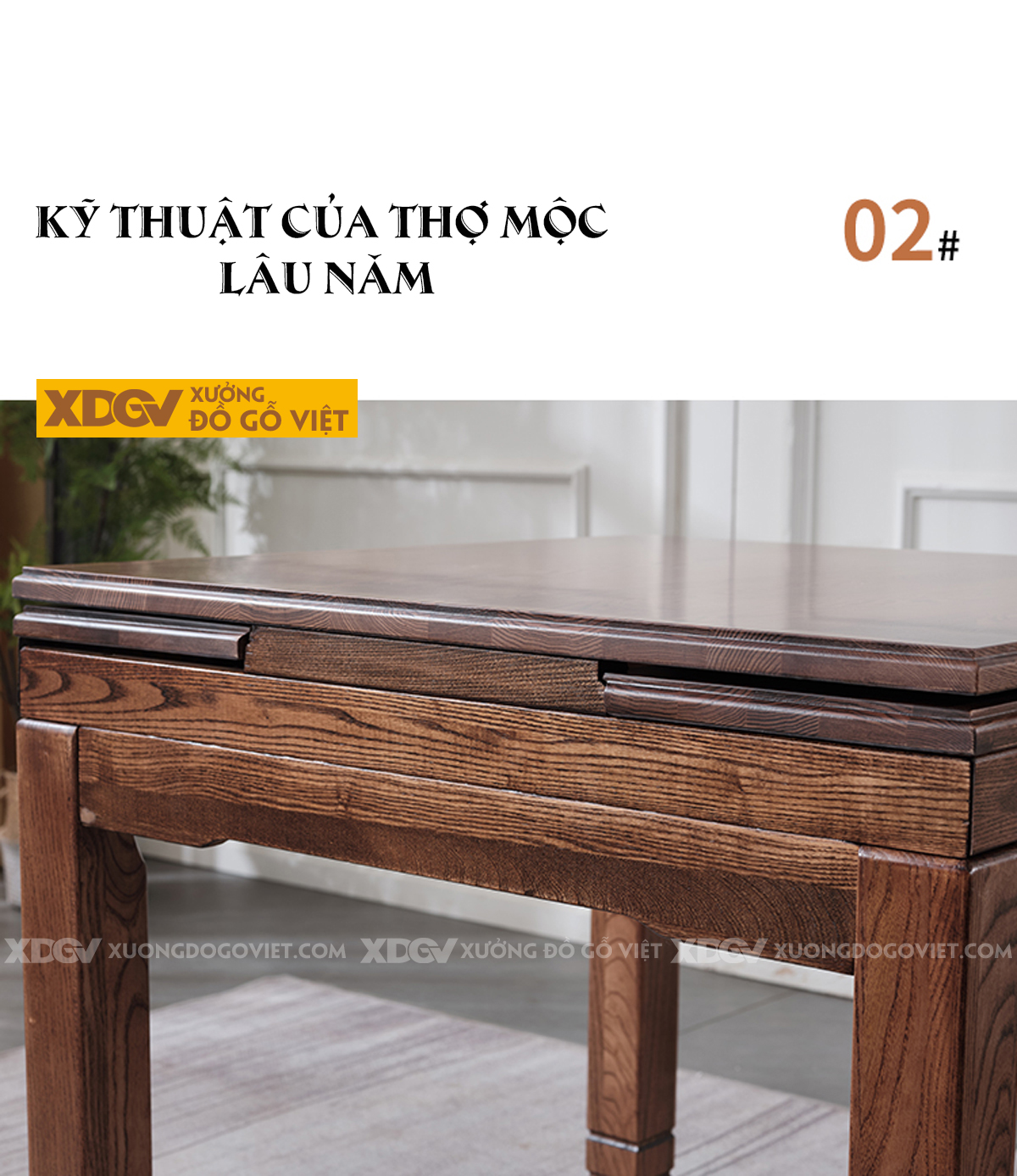 Bộ Bàn Ghế Ăn Gỗ Sồi Hiện Đại Đa Năng Mở Rộng Diện Tích