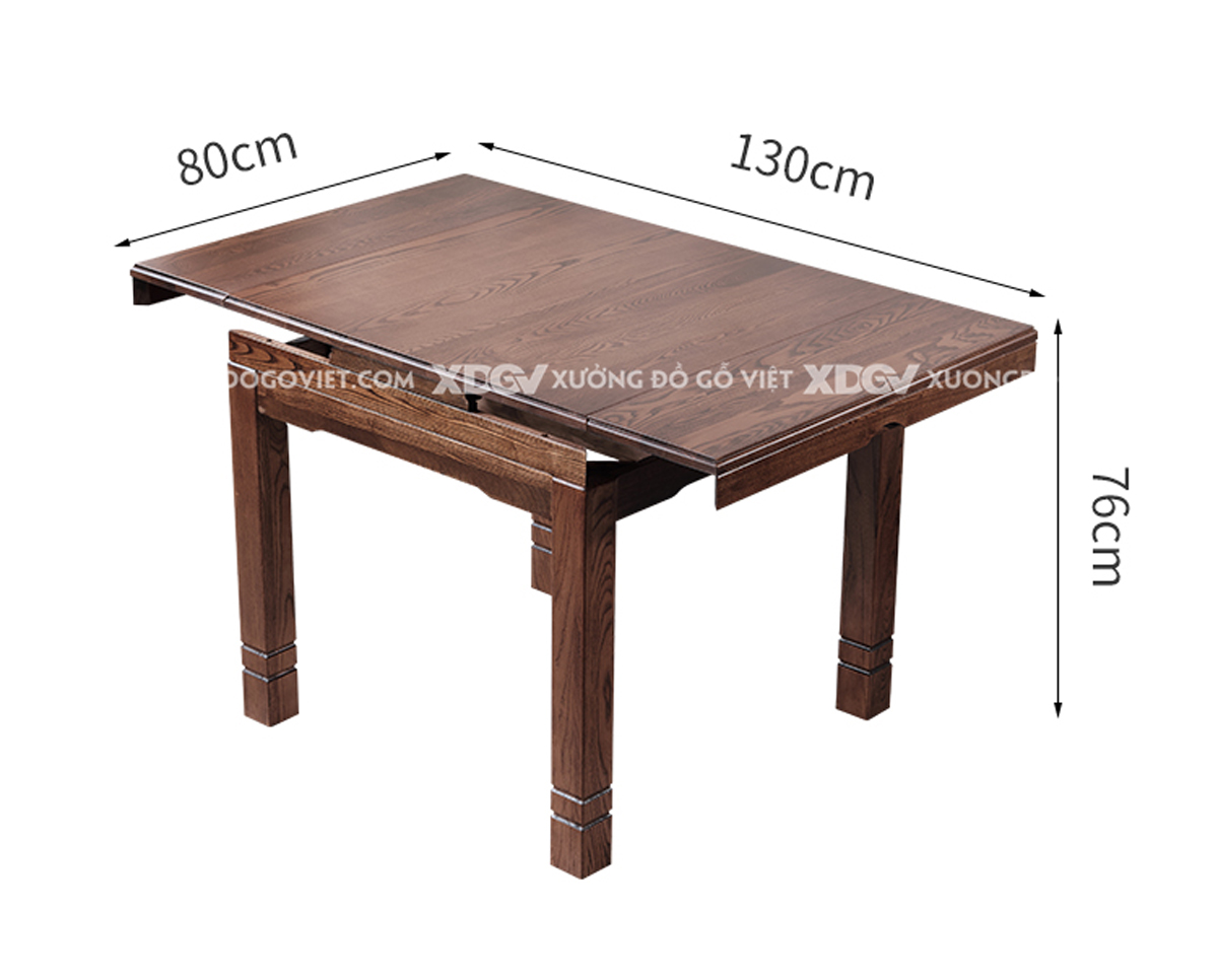 Bộ Bàn Ghế Ăn Gỗ Sồi Hiện Đại Đa Năng Mở Rộng Diện Tích