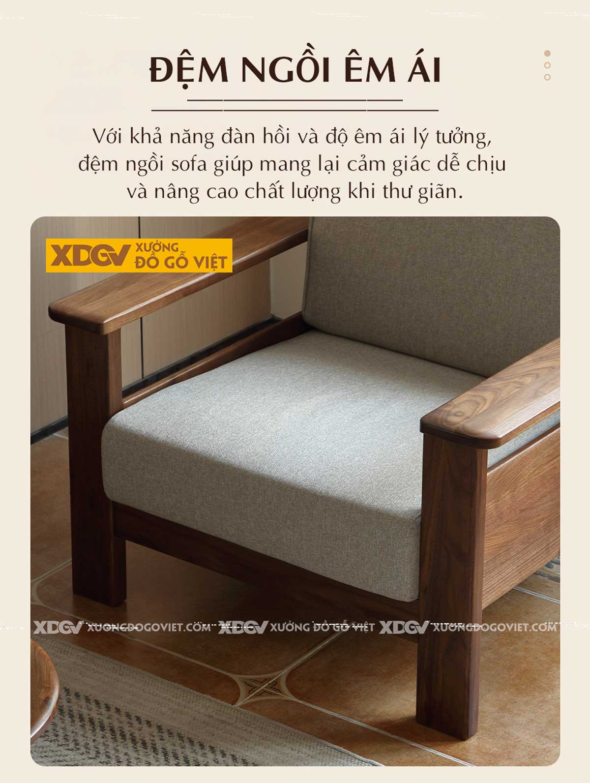 Bộ Bàn Ghế Sofa Óc Chó Hiện Đại Tối Giản Cho Gia Đình