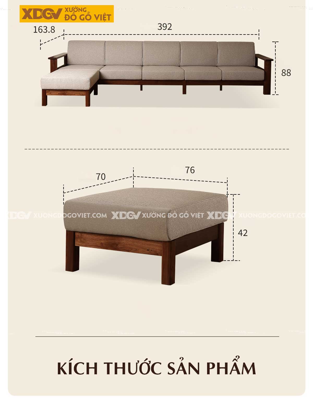 Bộ Bàn Ghế Sofa Óc Chó Hiện Đại Tối Giản Cho Gia Đình