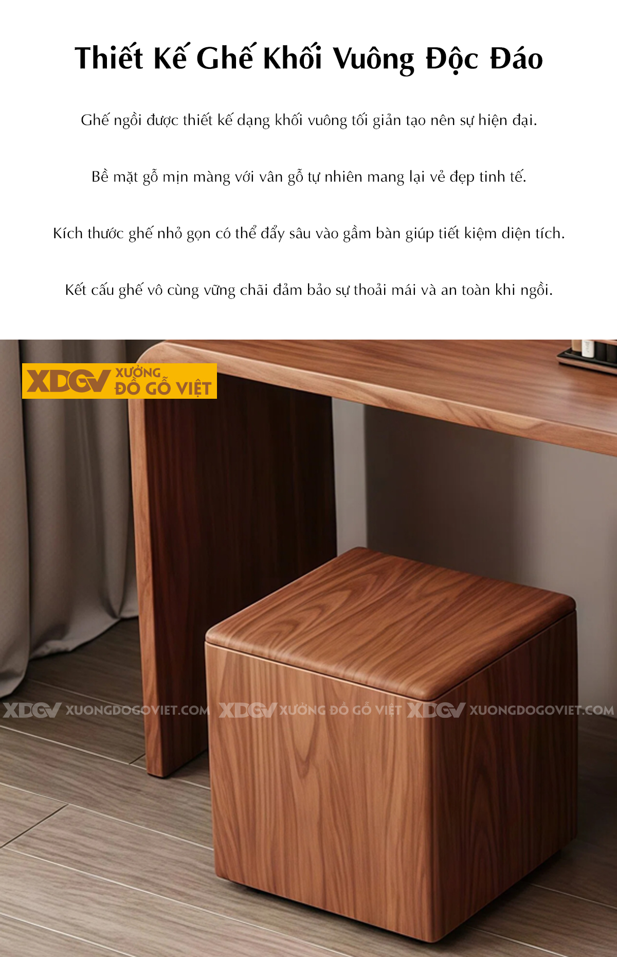 Bộ Bàn Trang Điểm Phòng Ngủ Gỗ Gõ Đỏ 2 Tầng Phối Gương Oval