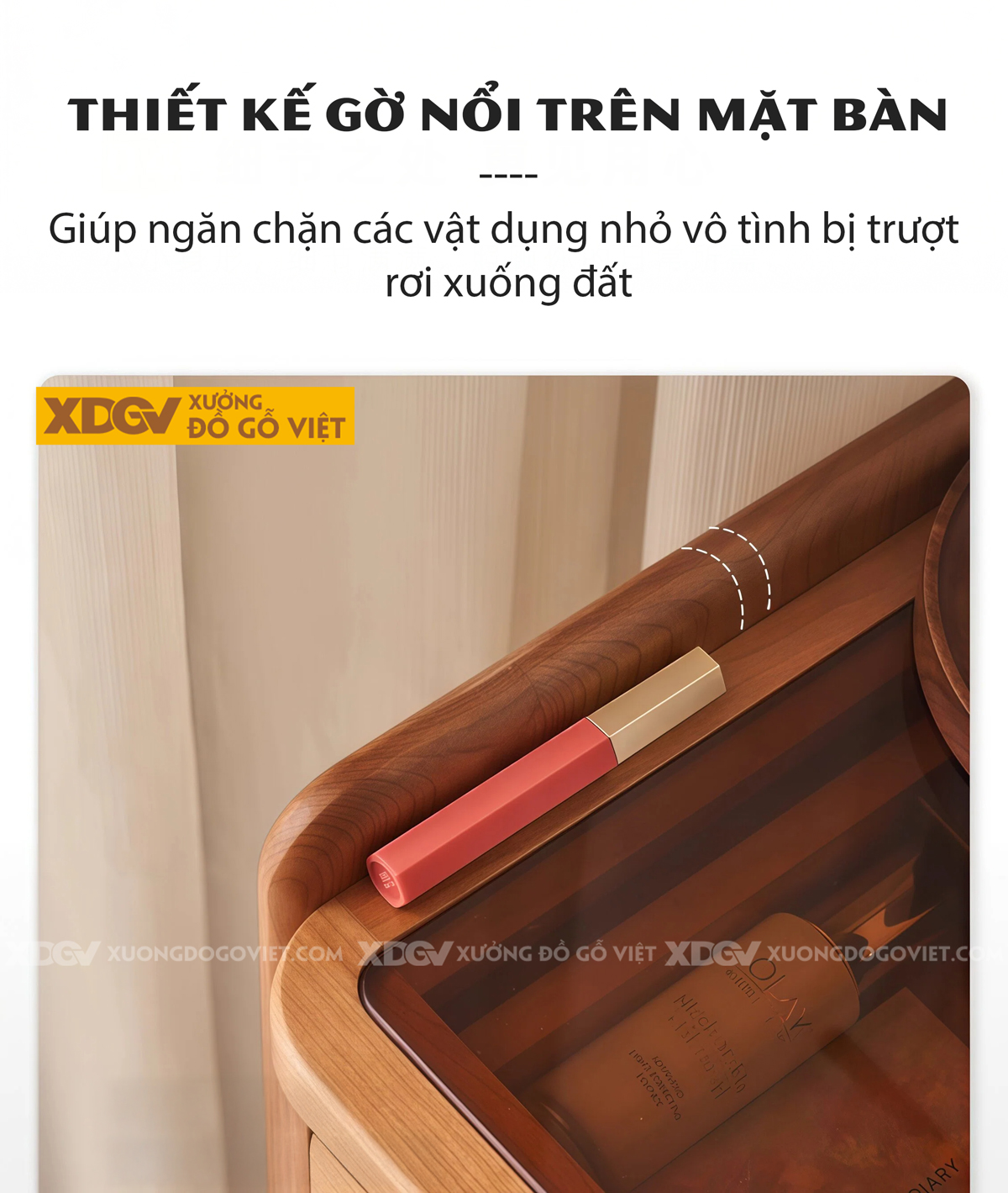 Bộ Bàn Trang Điểm Phòng Ngủ Gỗ Sồi Thiết Kế Đa Tầng Phối Tủ