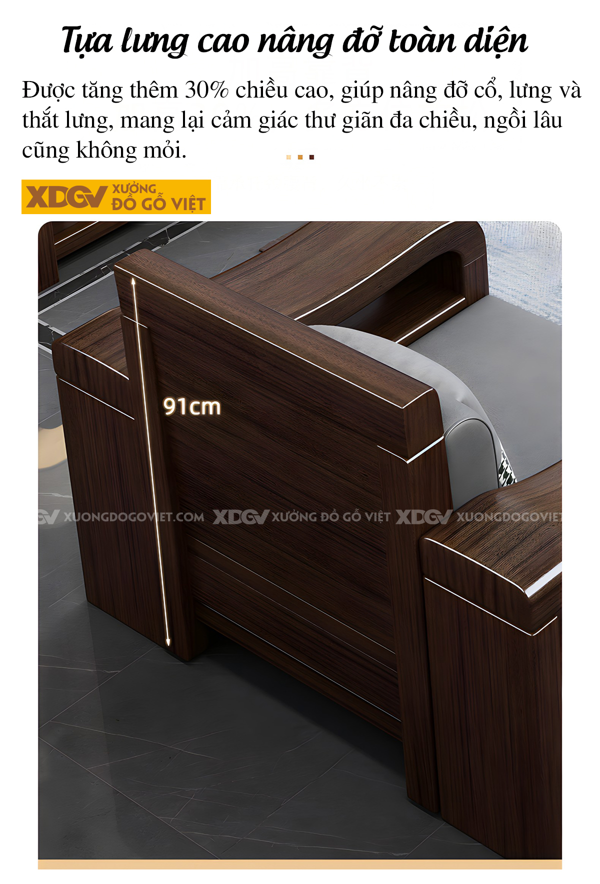 Bộ Sofa Căn Hộ Gỗ Lim Thịt Hiện Đại Tối Giản Cho Gia Đình