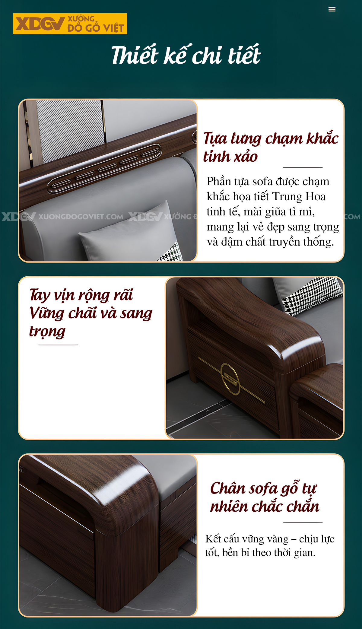 Bộ Sofa Căn Hộ Gỗ Lim Thịt Hiện Đại Tối Giản Cho Gia Đình