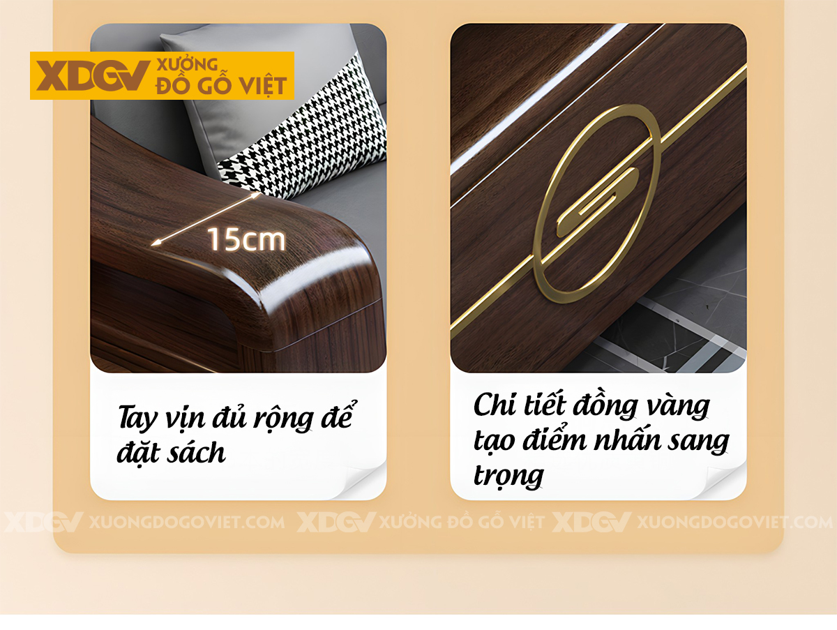 Bộ Sofa Căn Hộ Gỗ Lim Thịt Hiện Đại Tối Giản Cho Gia Đình