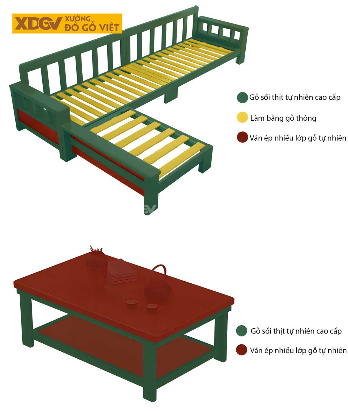 Bộ Sofa Chung Cư Gỗ Sồi Tự Nhiên Ghế Tựa Nan Đơn Giản