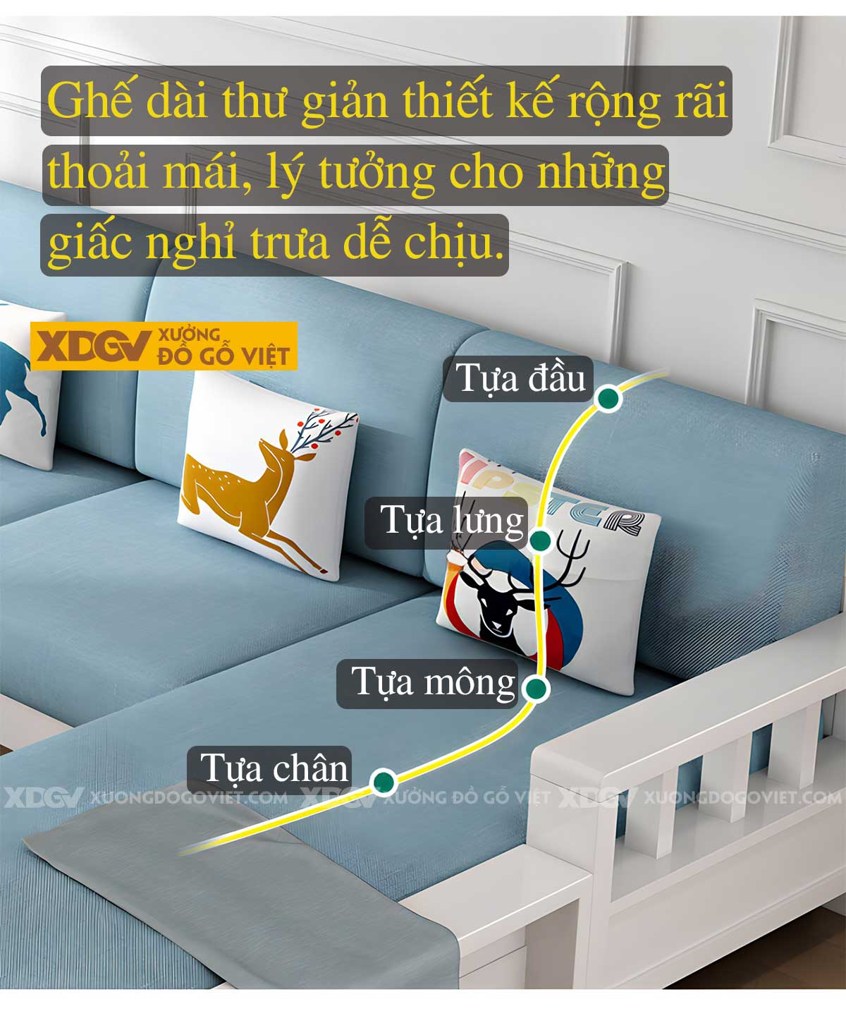Bộ Sofa Gỗ Cao Su Phòng Khách Thanh Nan Tối Giản Hiện Đại