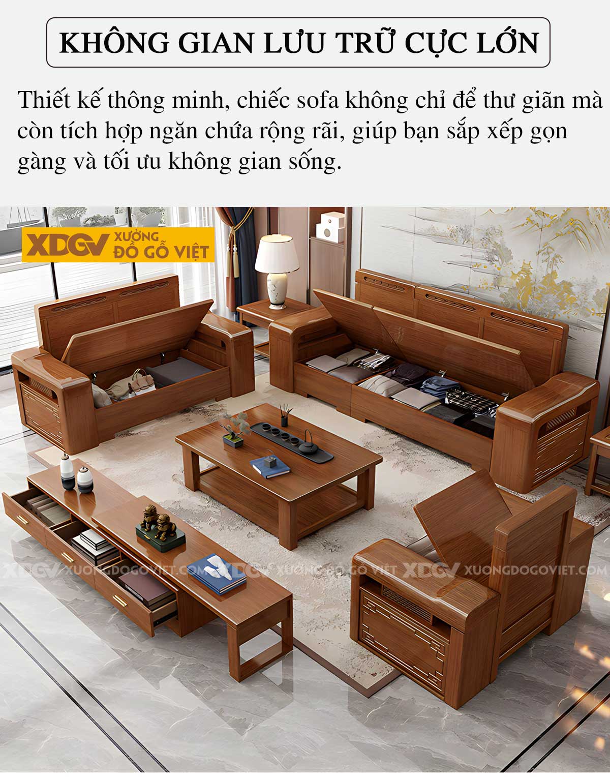 Bộ Sofa Gõ Đỏ Phòng Khách Góc L Bề Thế Bọc Nệm Hoa Văn Đẹp