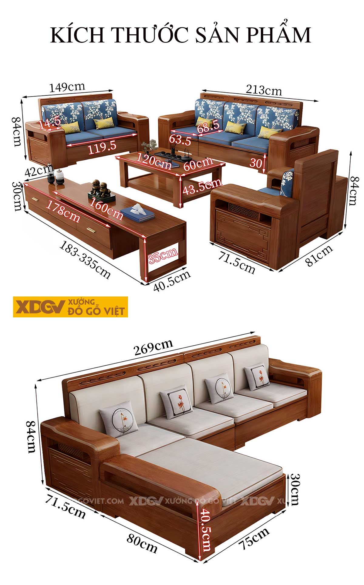Bộ Sofa Gõ Đỏ Phòng Khách Góc L Bề Thế Bọc Nệm Hoa Văn Đẹp