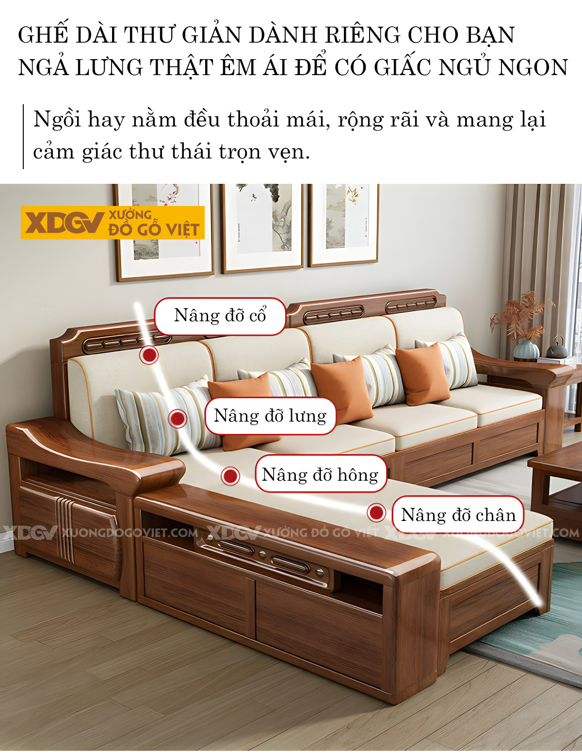 Bộ Sofa Gỗ Gõ Đỏ Hiện Đại Á Đông Tay Dày Uốn Lượn Sang Trọng