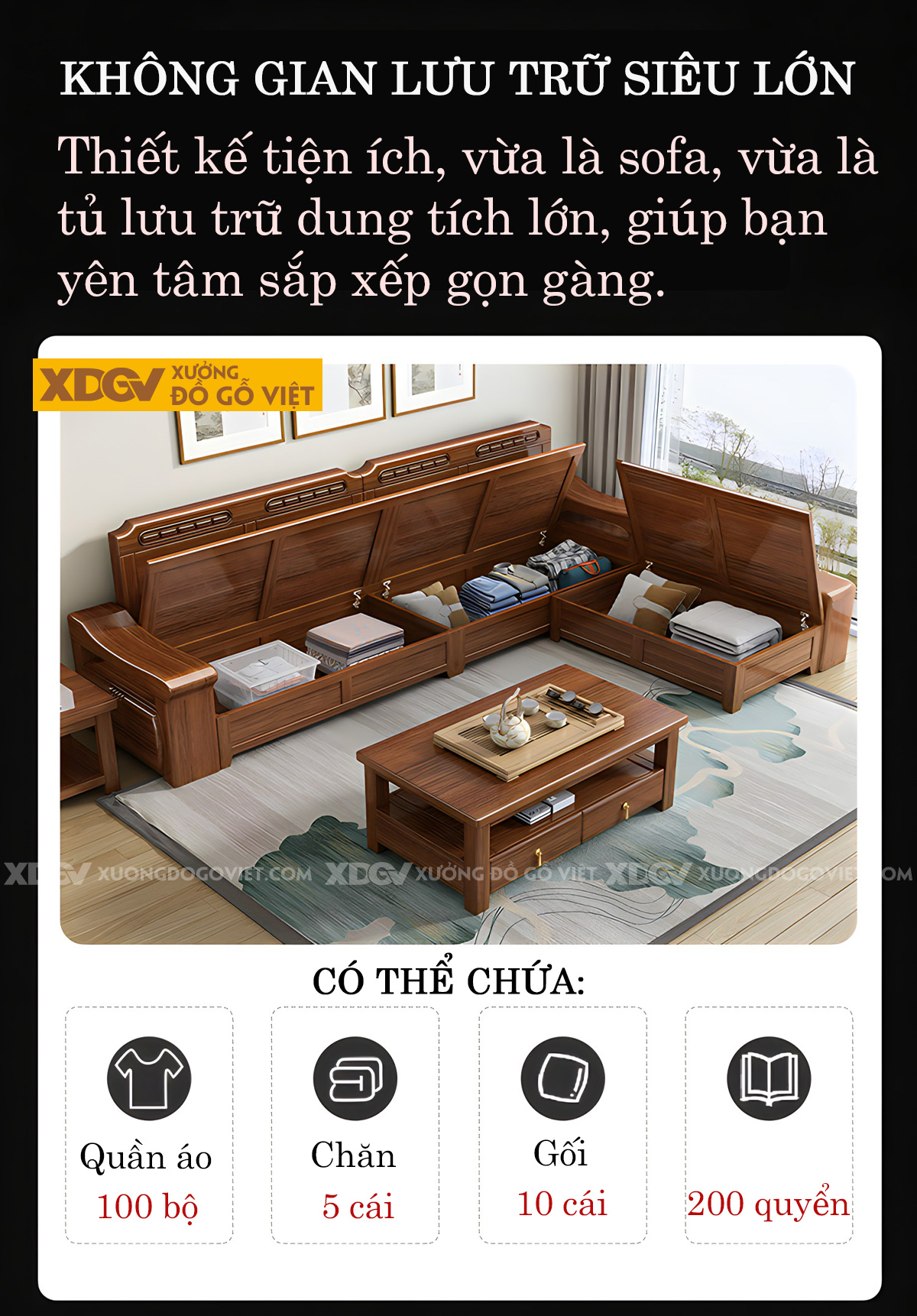 Bộ Sofa Gỗ Gõ Đỏ Hiện Đại Á Đông Tay Dày Uốn Lượn Sang Trọng