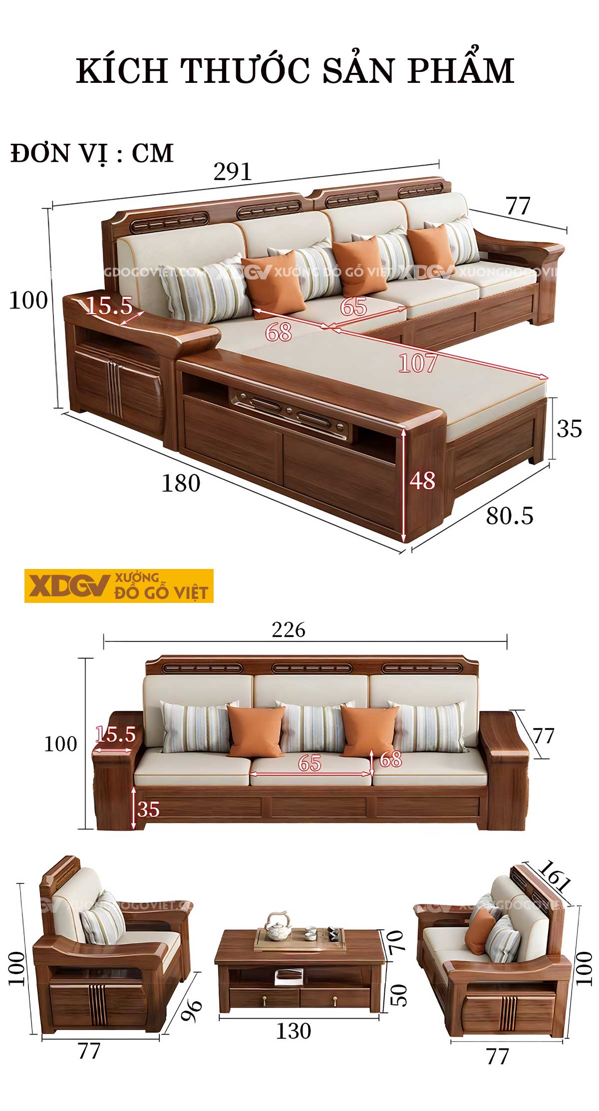 Bộ Sofa Gỗ Gõ Đỏ Hiện Đại Á Đông Tay Dày Uốn Lượn Sang Trọng